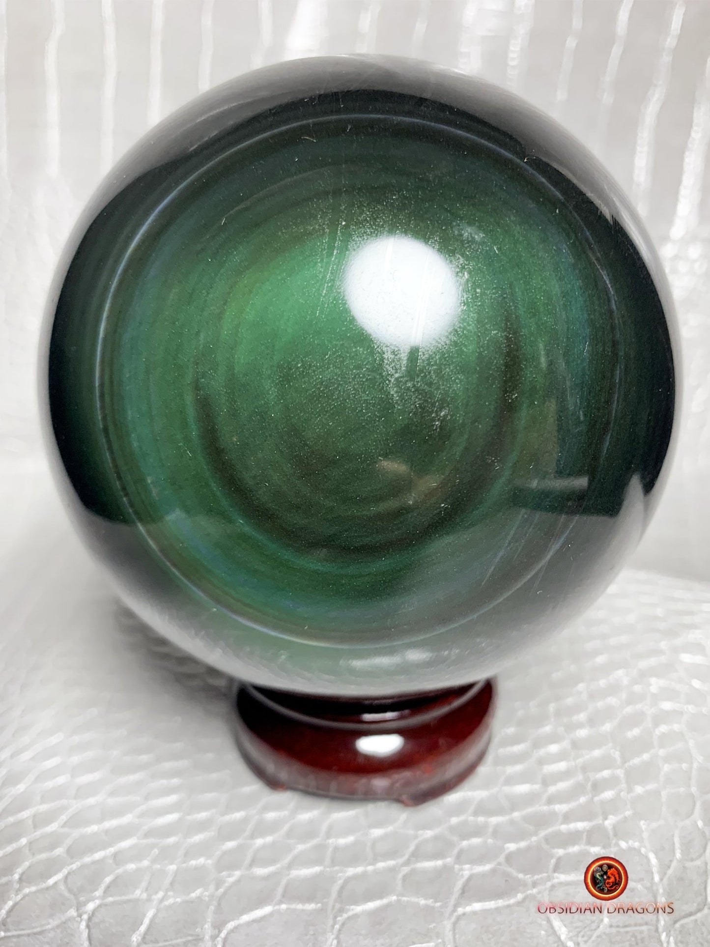 Sphère en Obsidienne œil Céleste- Diamètre 10.83cm- 1.297_kg | obsidian dragons