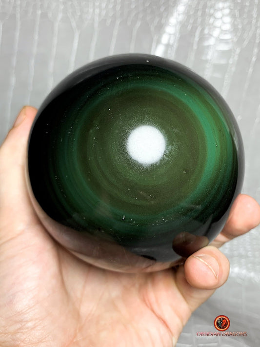 Sphère en Obsidienne œil Céleste- Diamètre 10.83cm- 1.297_kg | obsidian dragons