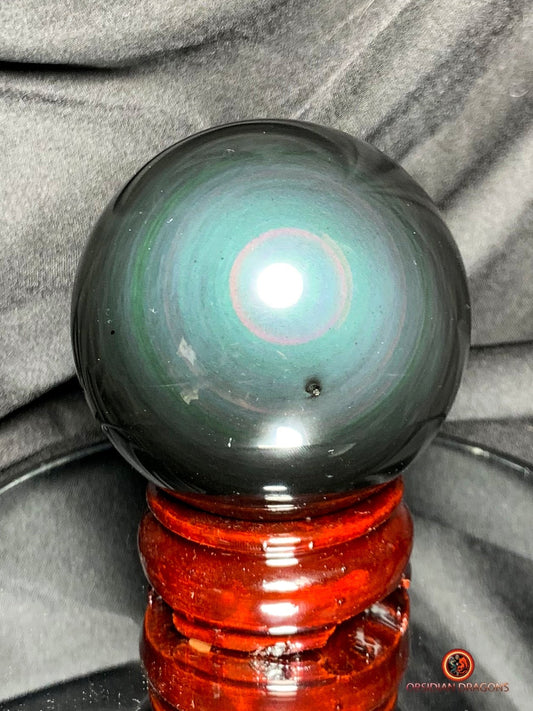 Sphère en Obsidienne œil Céleste- Diamètre 7.64cm- 0.535kg | obsidian dragons