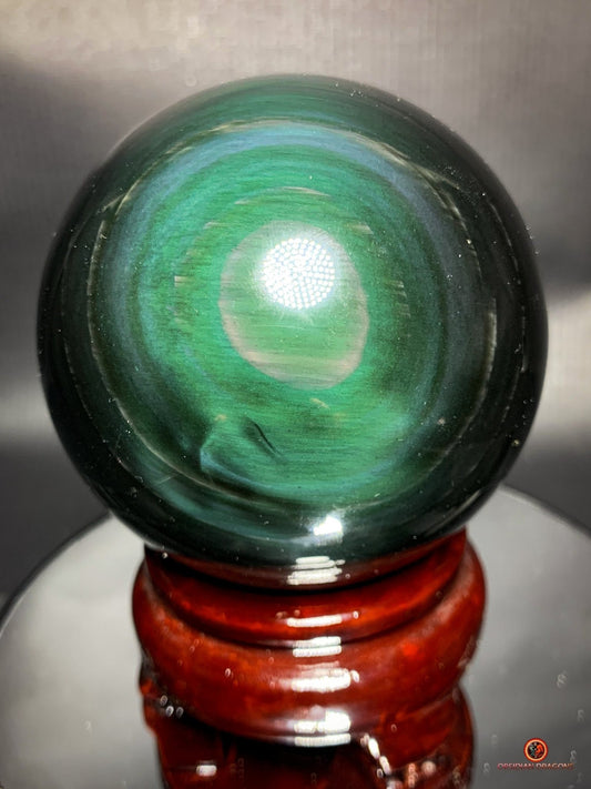 Sphère en Obsidienne Œil Céleste - Diamètre 8.27cm- 0.731kg | obsidian dragons