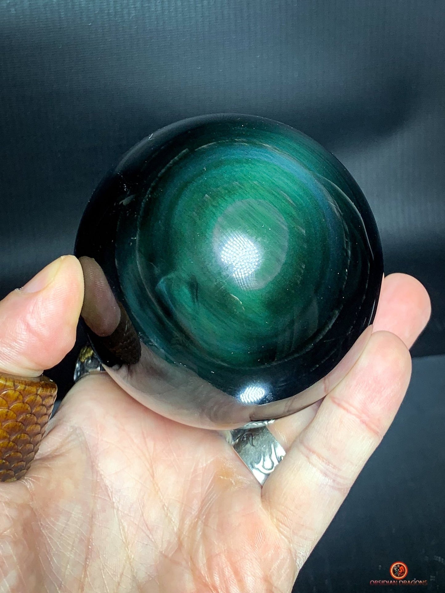 Sphère en Obsidienne Œil Céleste - Diamètre 8.27cm- 0.731kg | obsidian dragons