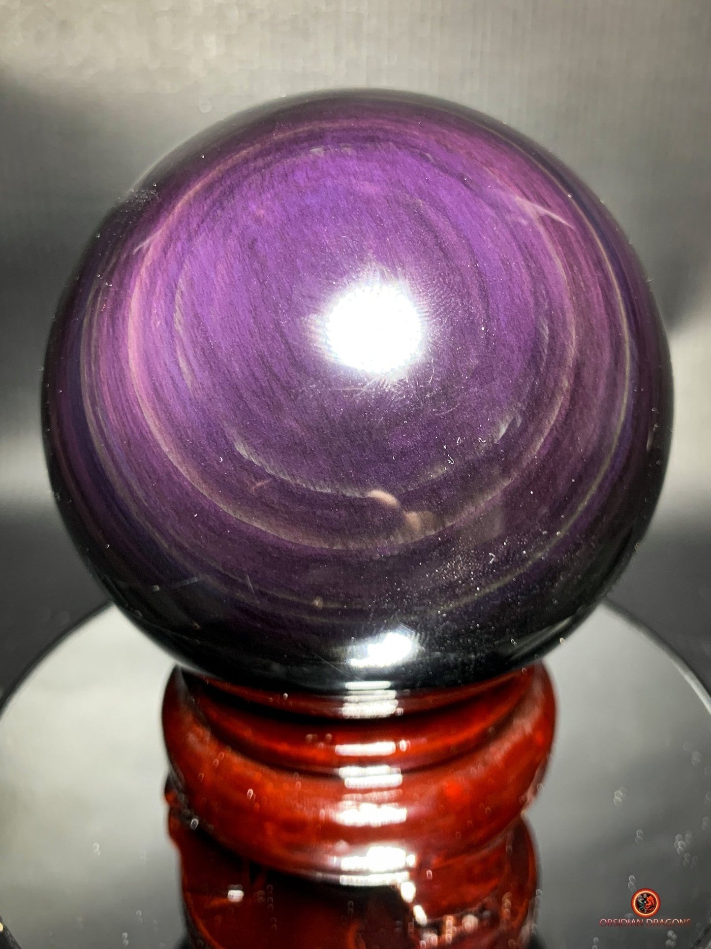 Sphère en Obsidienne Œil Céleste - Diamètre 9.23cm- 0.979kg | obsidian dragons