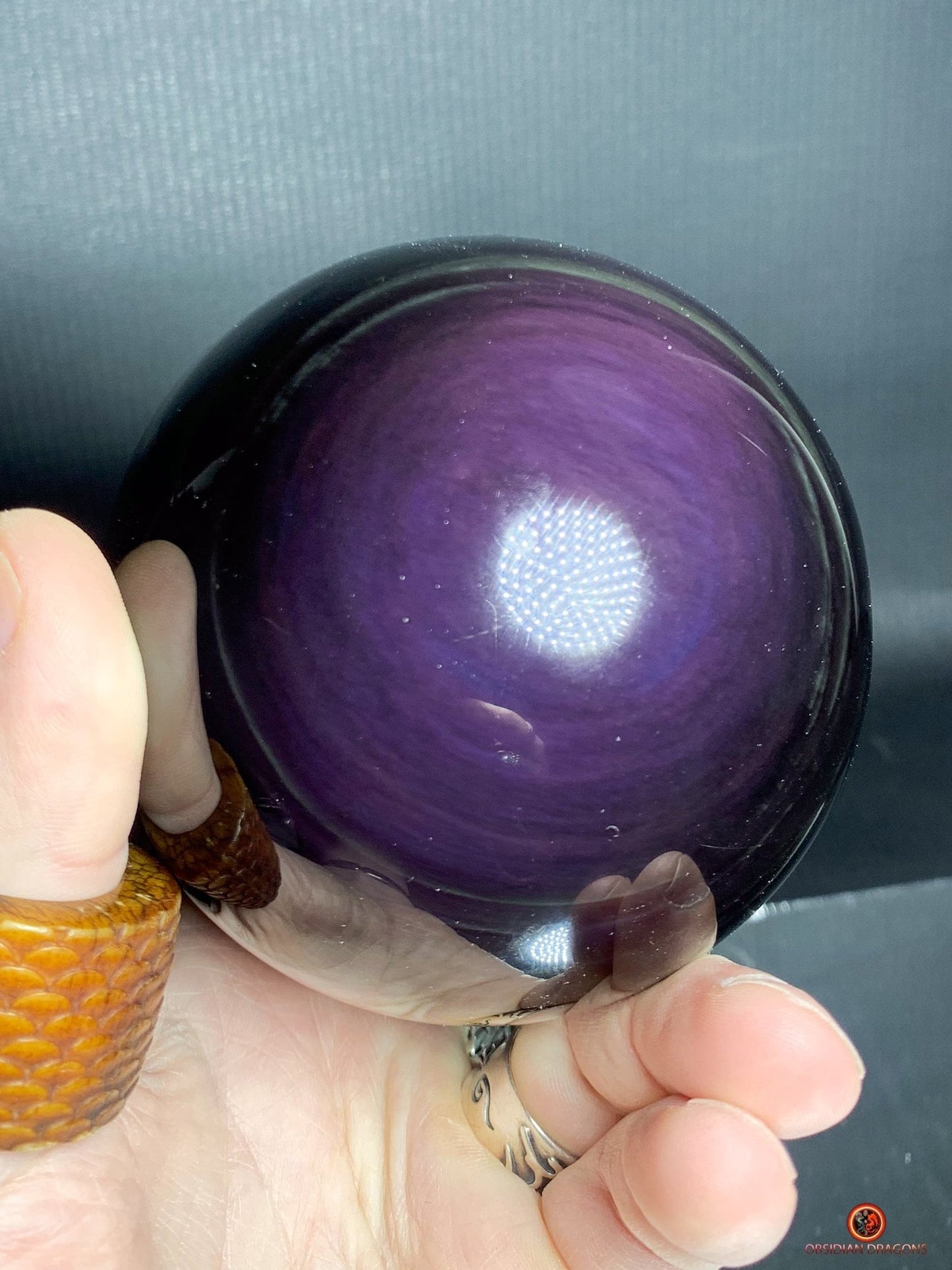 Sphère en Obsidienne Œil Céleste - Diamètre 9.23cm- 0.979kg | obsidian dragons