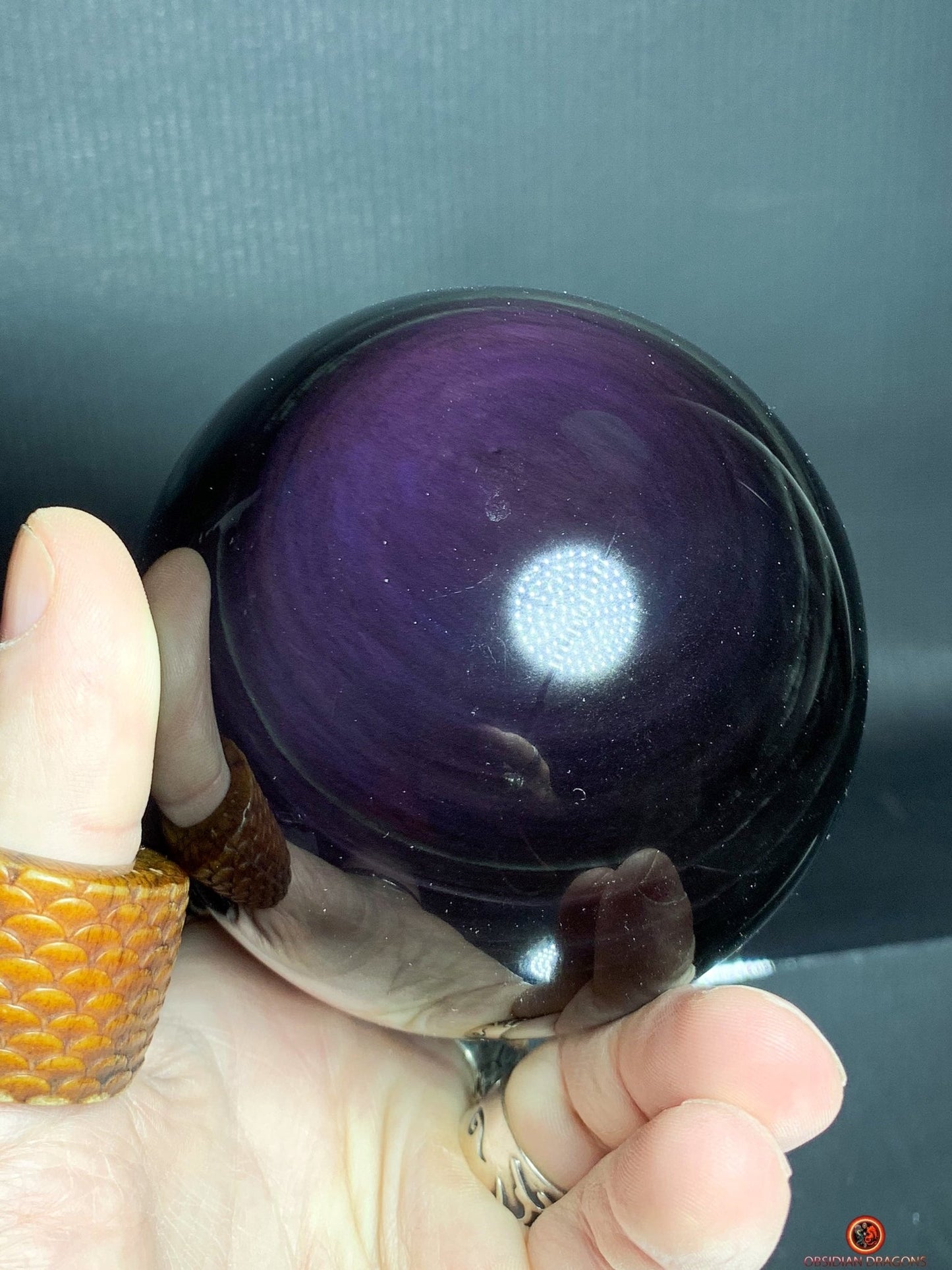 Sphère en Obsidienne Œil Céleste - Diamètre 9.23cm- 0.979kg | obsidian dragons