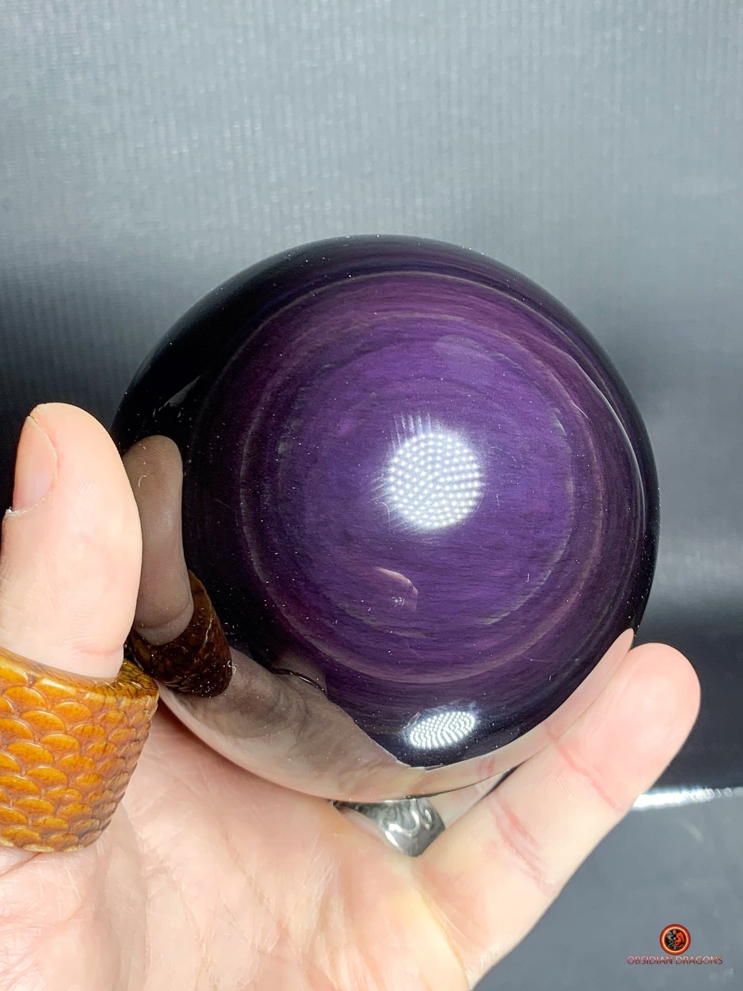 Sphère en Obsidienne Œil Céleste - Diamètre 9.23cm- 0.979kg | obsidian dragons