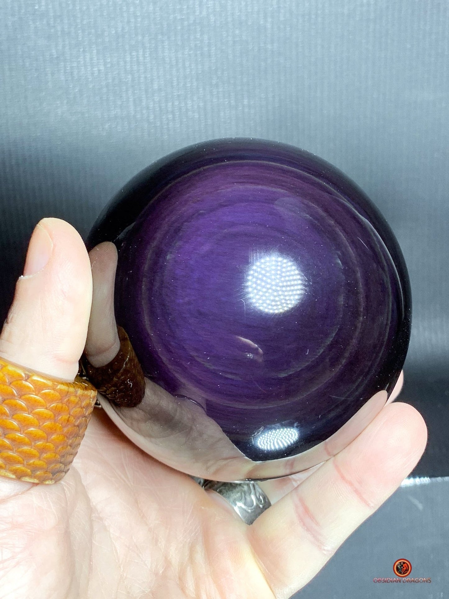 Sphère en Obsidienne Œil Céleste - Diamètre 9.23cm- 0.979kg | obsidian dragons