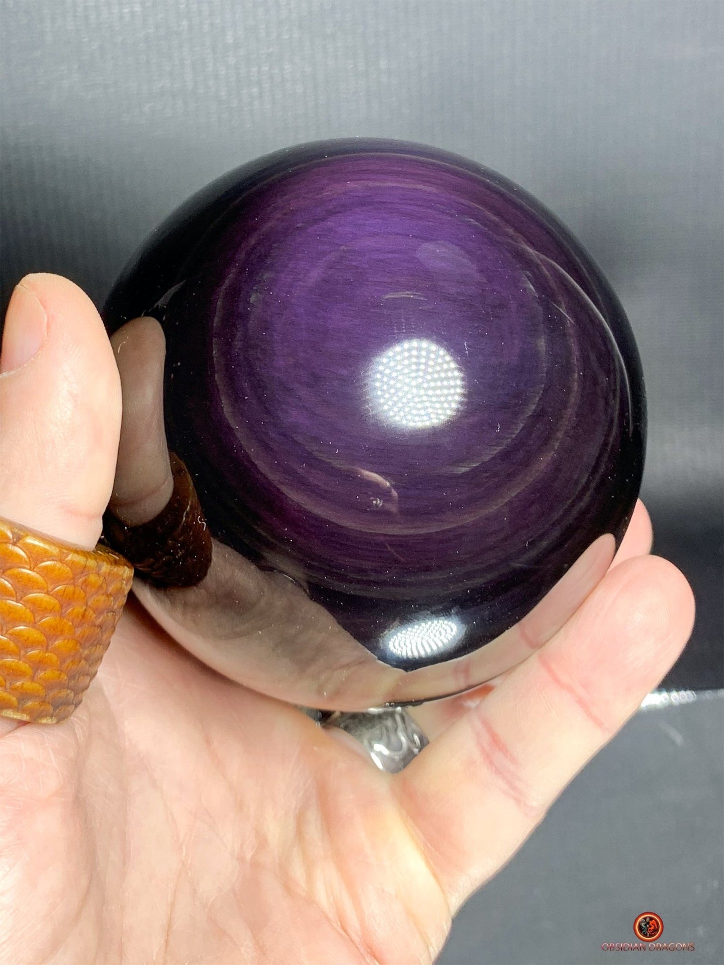 Sphère en Obsidienne Œil Céleste - Diamètre 9.23cm- 0.979kg | obsidian dragons