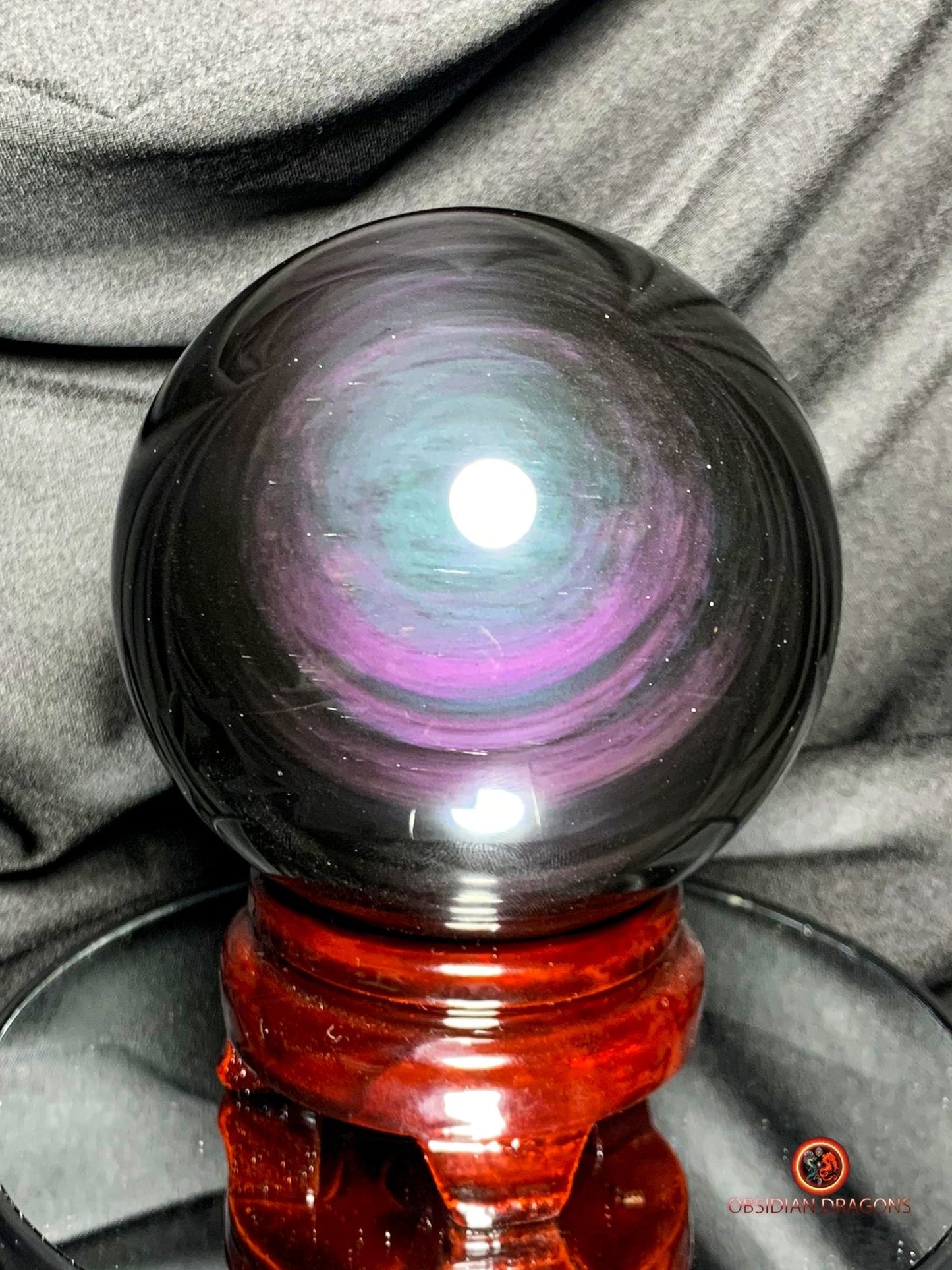 Sphère en Obsidienne œil Céleste- Diamètre 9.87cm- 1.117kg | obsidian dragons