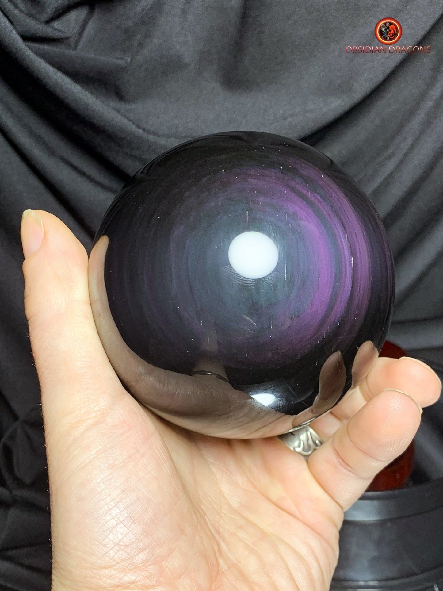 Sphère en Obsidienne œil Céleste- Diamètre 9.87cm- 1.117kg | obsidian dragons