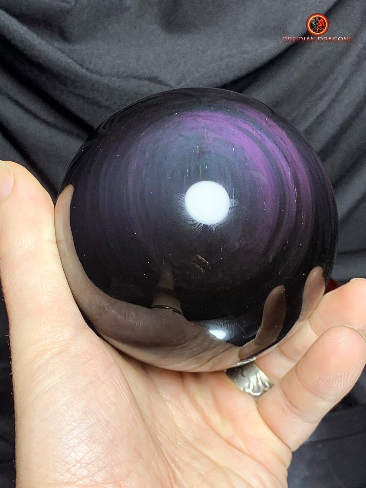 Sphère en Obsidienne œil Céleste- Diamètre 9.87cm- 1.117kg | obsidian dragons