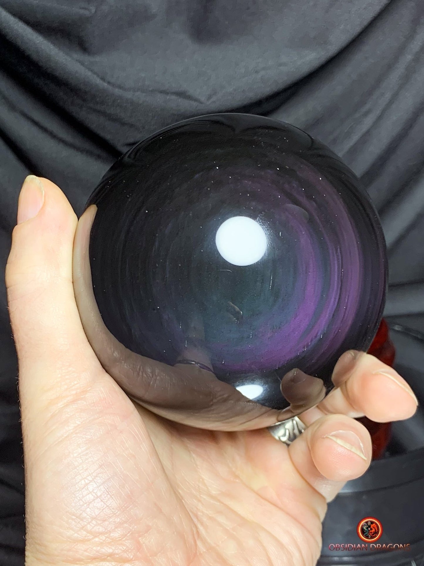 Sphère en Obsidienne œil Céleste- Diamètre 9.87cm- 1.117kg | obsidian dragons