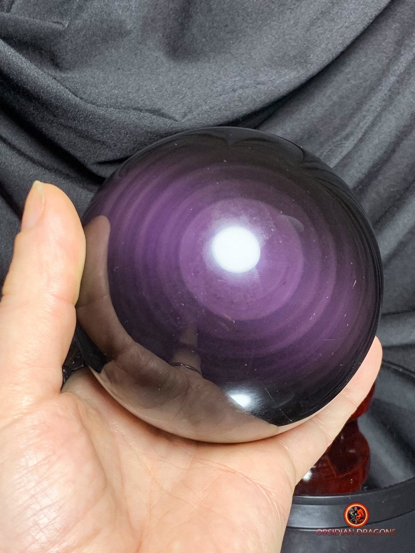 Sphère en Obsidienne œil Céleste- Diamètre 9.87cm- 1.117kg | obsidian dragons