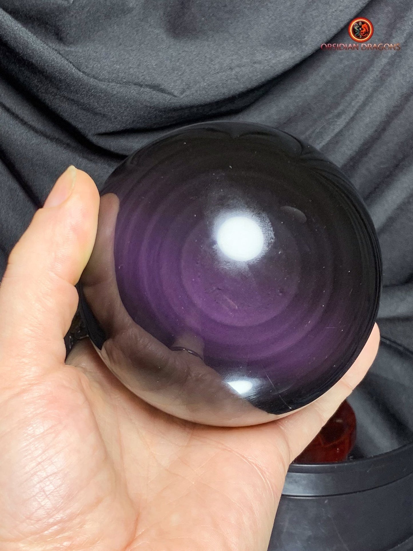 Sphère en Obsidienne œil Céleste- Diamètre 9.87cm- 1.117kg | obsidian dragons