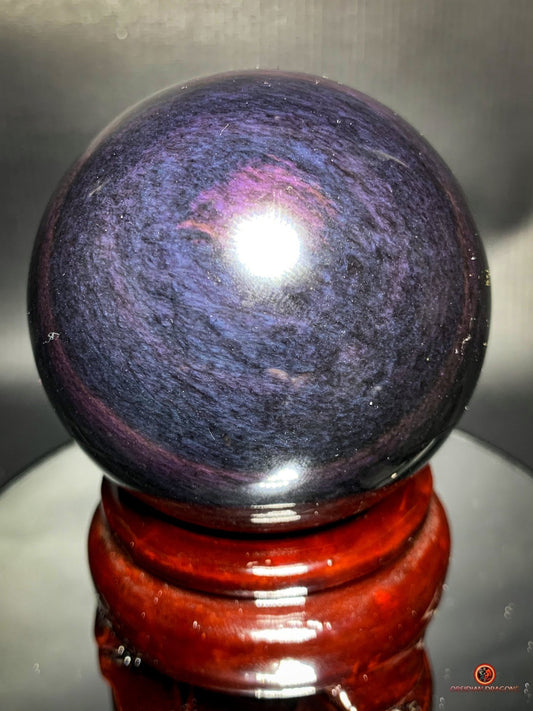 Sphère en obsidienne Mento Huichol - diamètre de 7.64cm - 0,518kg | obsidian dragons