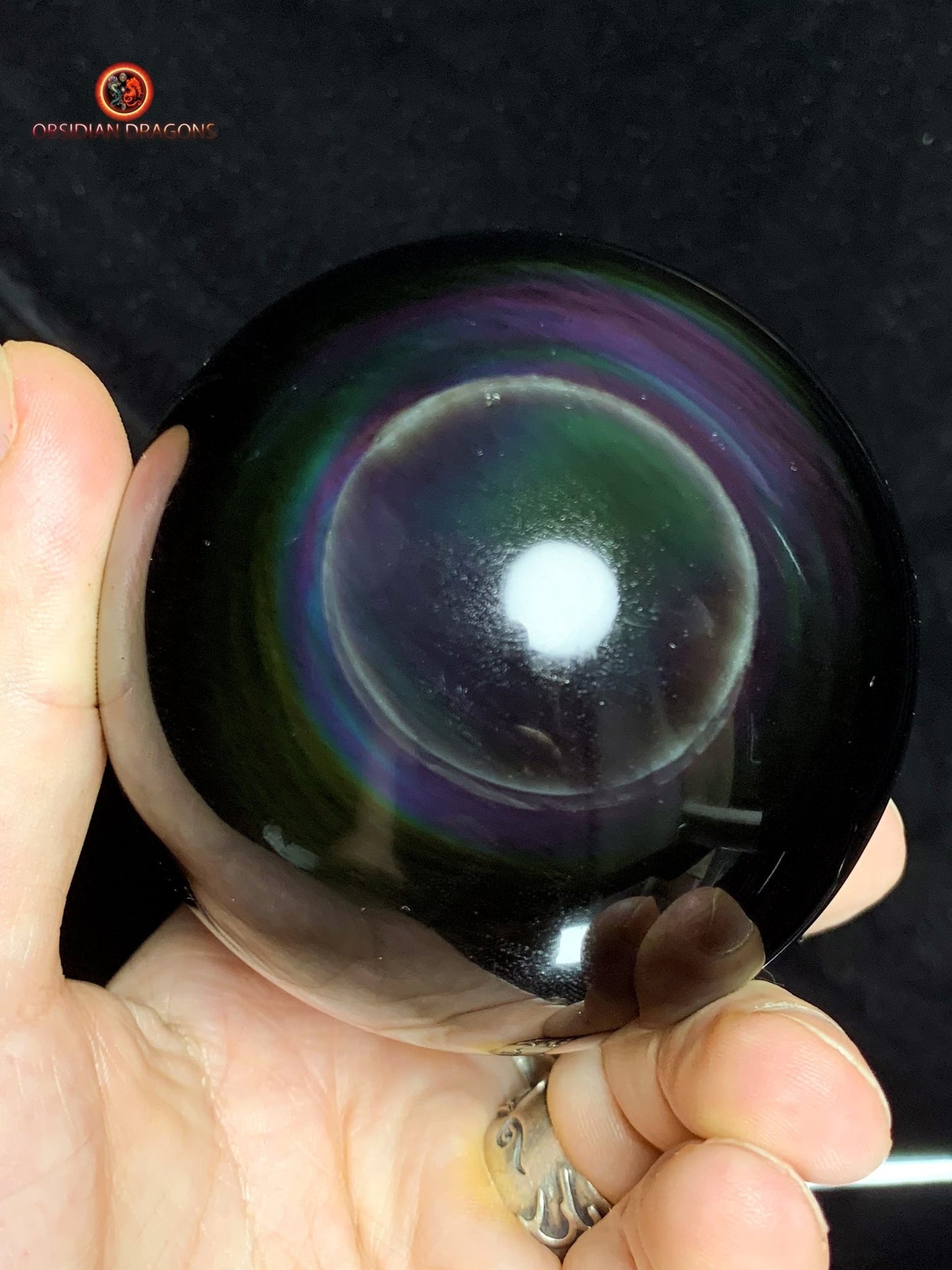 Sphère en Obsidienne Mentogochol- Diamètre 8.60cm- 0.665kg | obsidian dragons