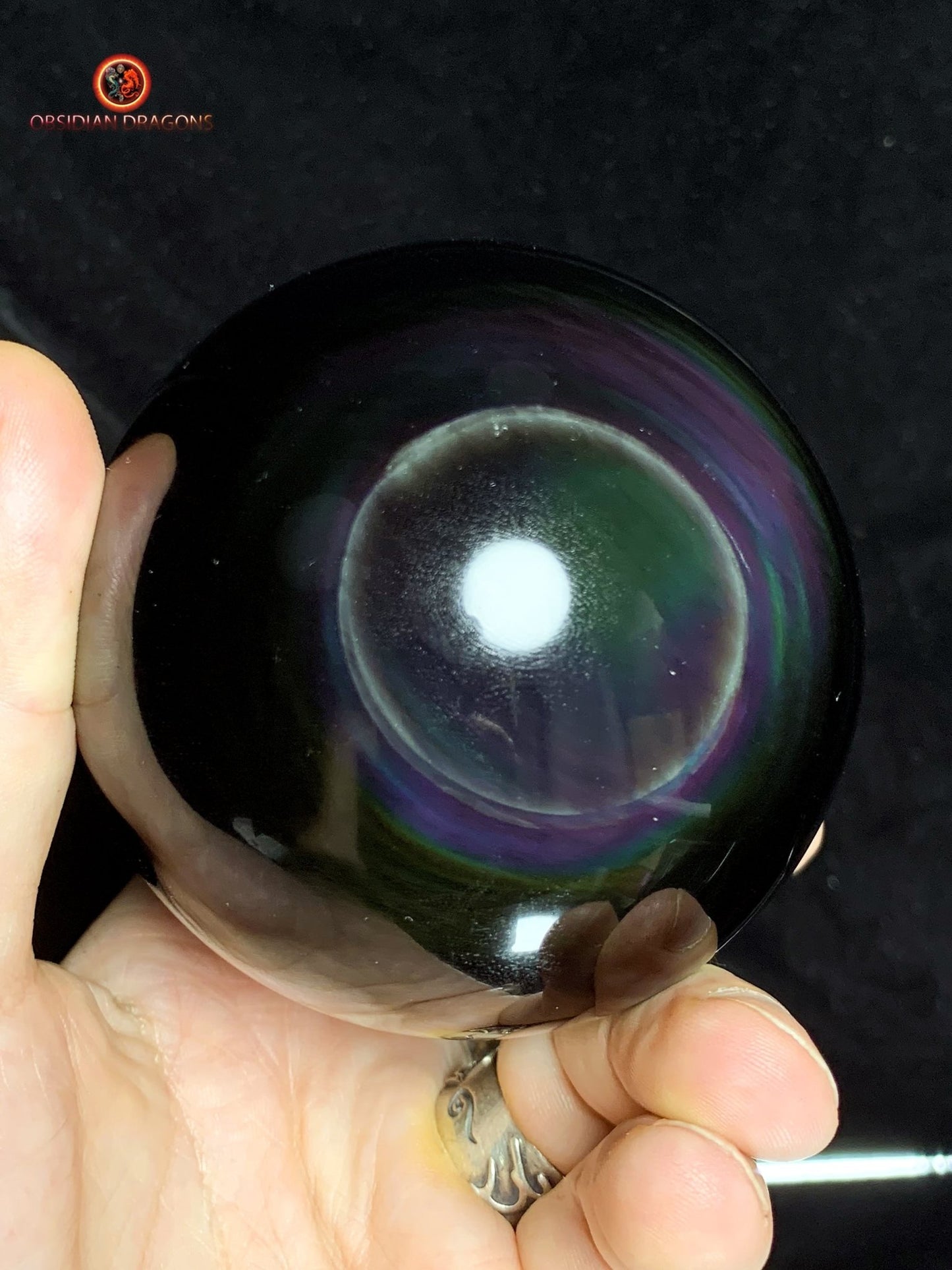 Sphère en Obsidienne Mentogochol- Diamètre 8.60cm- 0.665kg | obsidian dragons