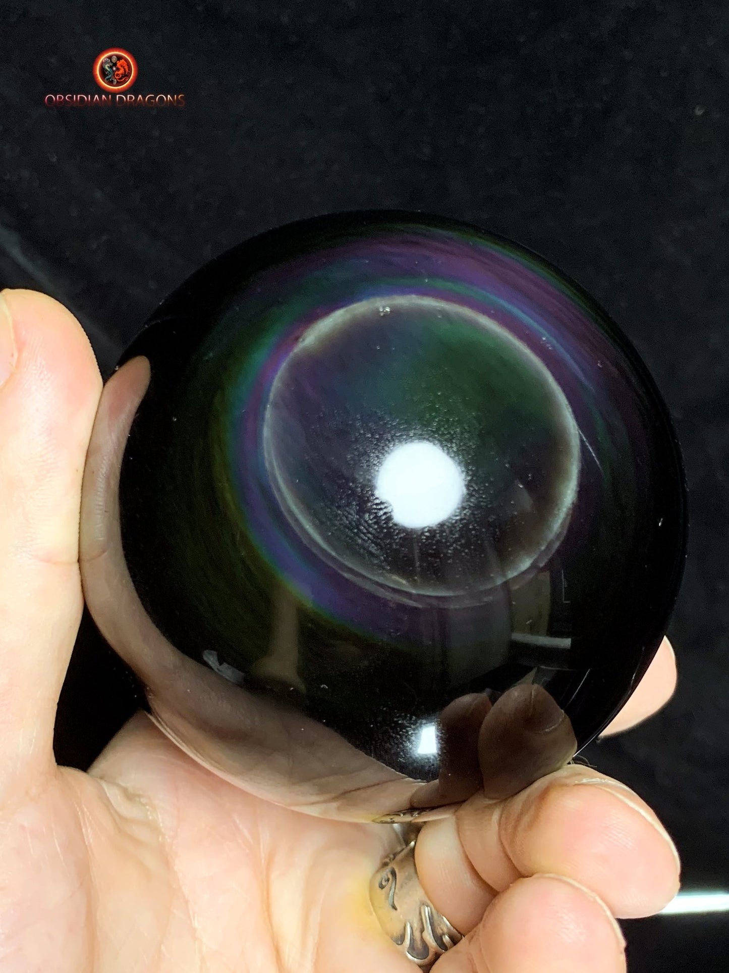 Sphère en Obsidienne Mentogochol- Diamètre 8.60cm- 0.665kg | obsidian dragons