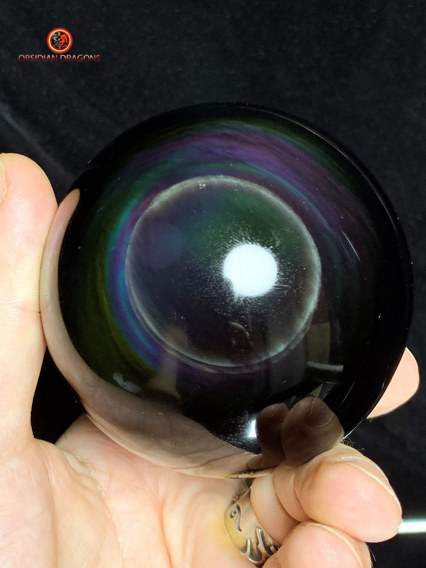 Sphère en Obsidienne Mentogochol- Diamètre 8.60cm- 0.665kg | obsidian dragons