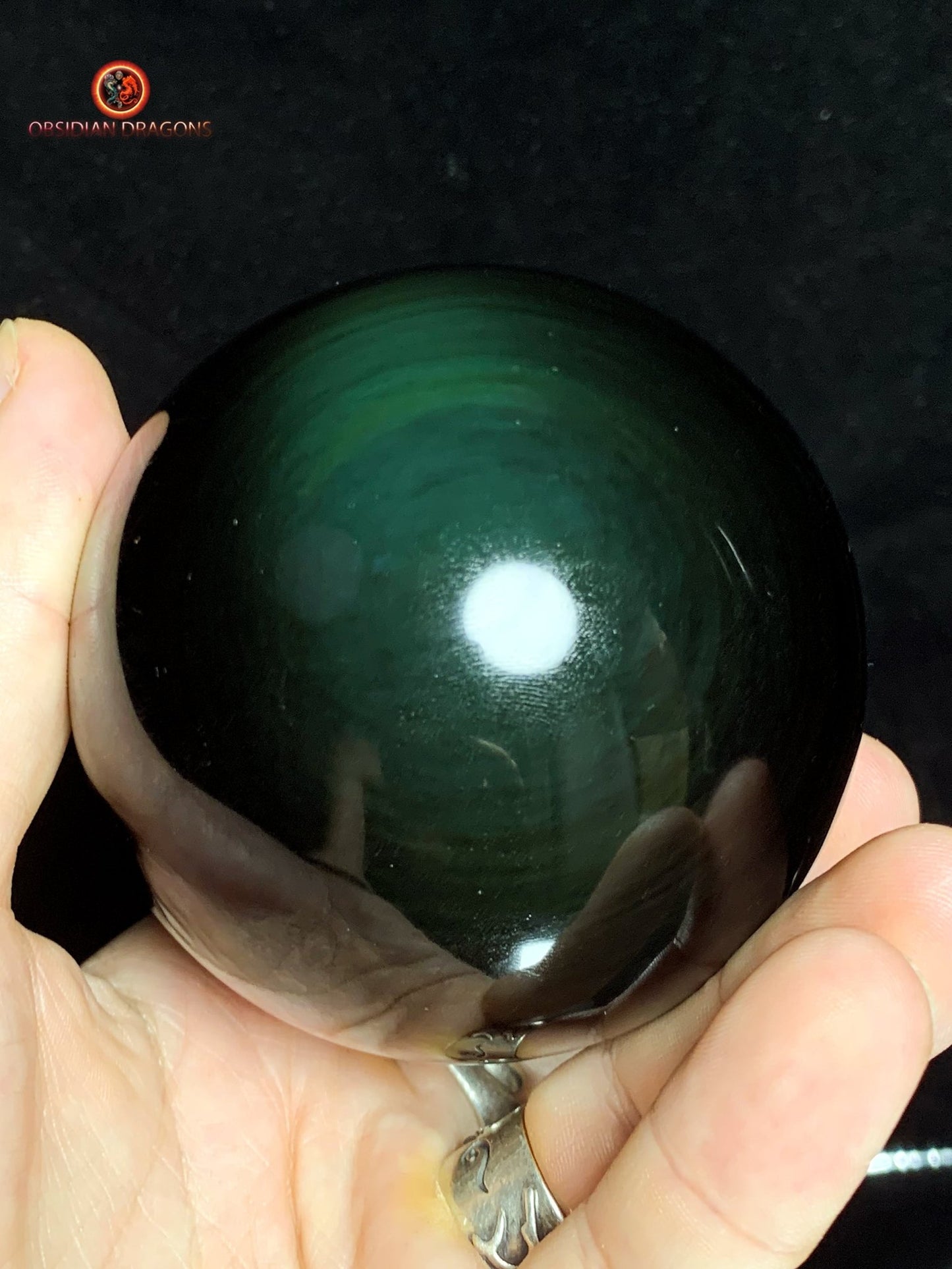 Sphère en Obsidienne Mentogochol- Diamètre 8.60cm- 0.665kg | obsidian dragons