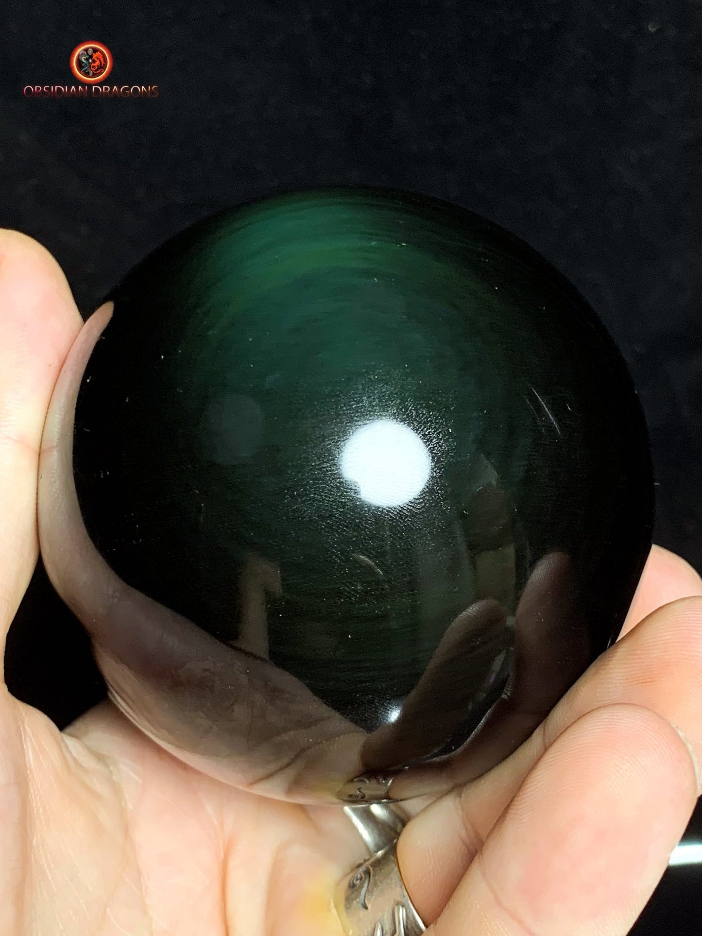 Sphère en Obsidienne Mentogochol- Diamètre 8.60cm- 0.665kg | obsidian dragons