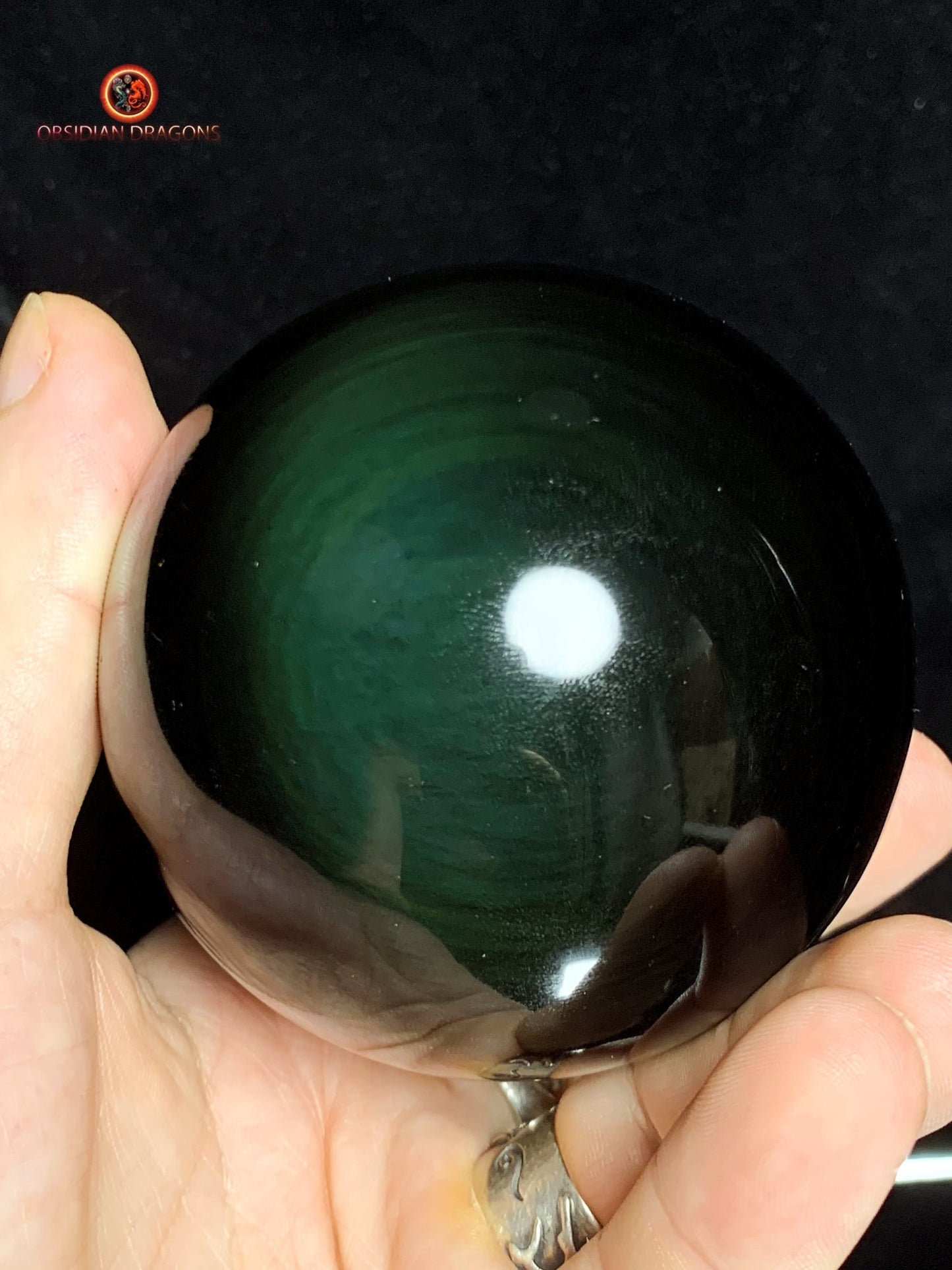 Sphère en Obsidienne Mentogochol- Diamètre 8.60cm- 0.665kg | obsidian dragons