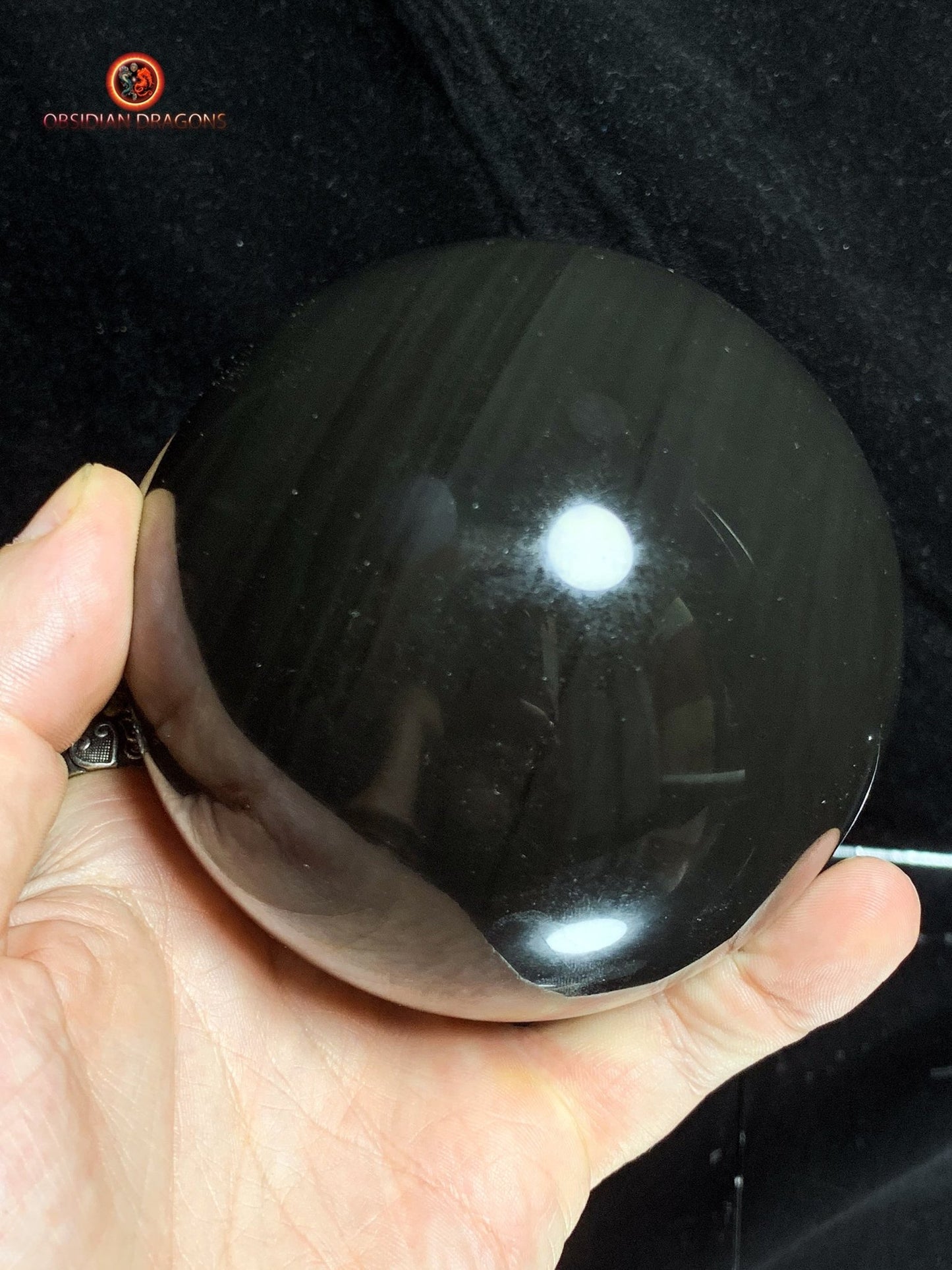 Sphère en Obsidienne oeil Céleste- Diamètre 10 cm- 1,168 kg | obsidian dragons