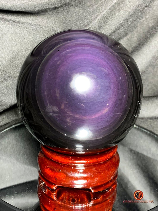 Sphère en Obsidienne œil Céleste- Diamètre 7.96cm- 0.606kg | obsidian dragons