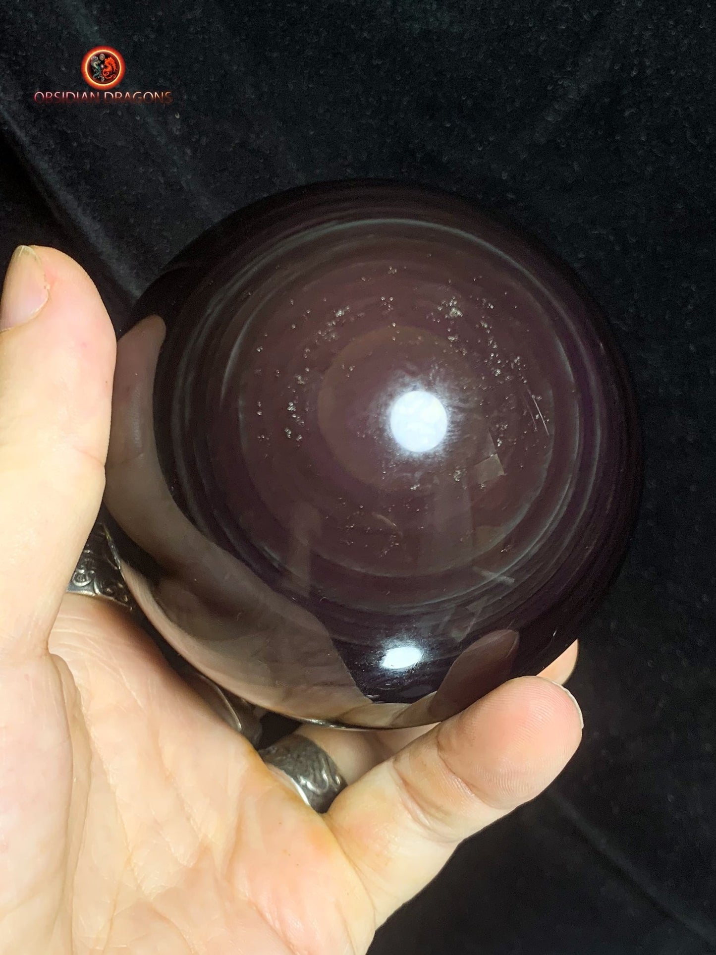 Sphère en Obsidienne œil Céleste- Diamètre 9.55 cm- 0.933 kg | obsidian dragons