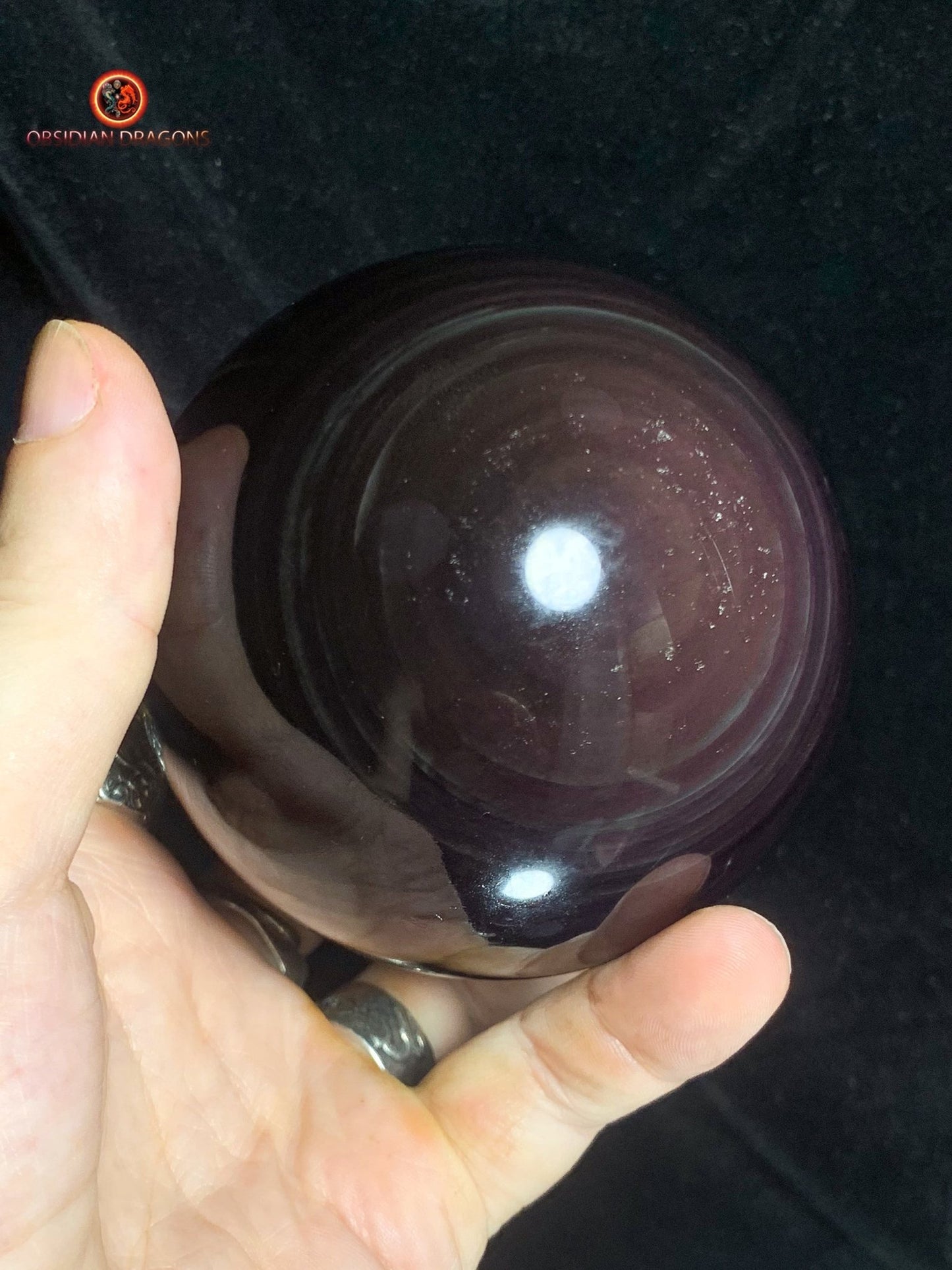 Sphère en Obsidienne œil Céleste- Diamètre 9.55 cm- 0.933 kg | obsidian dragons