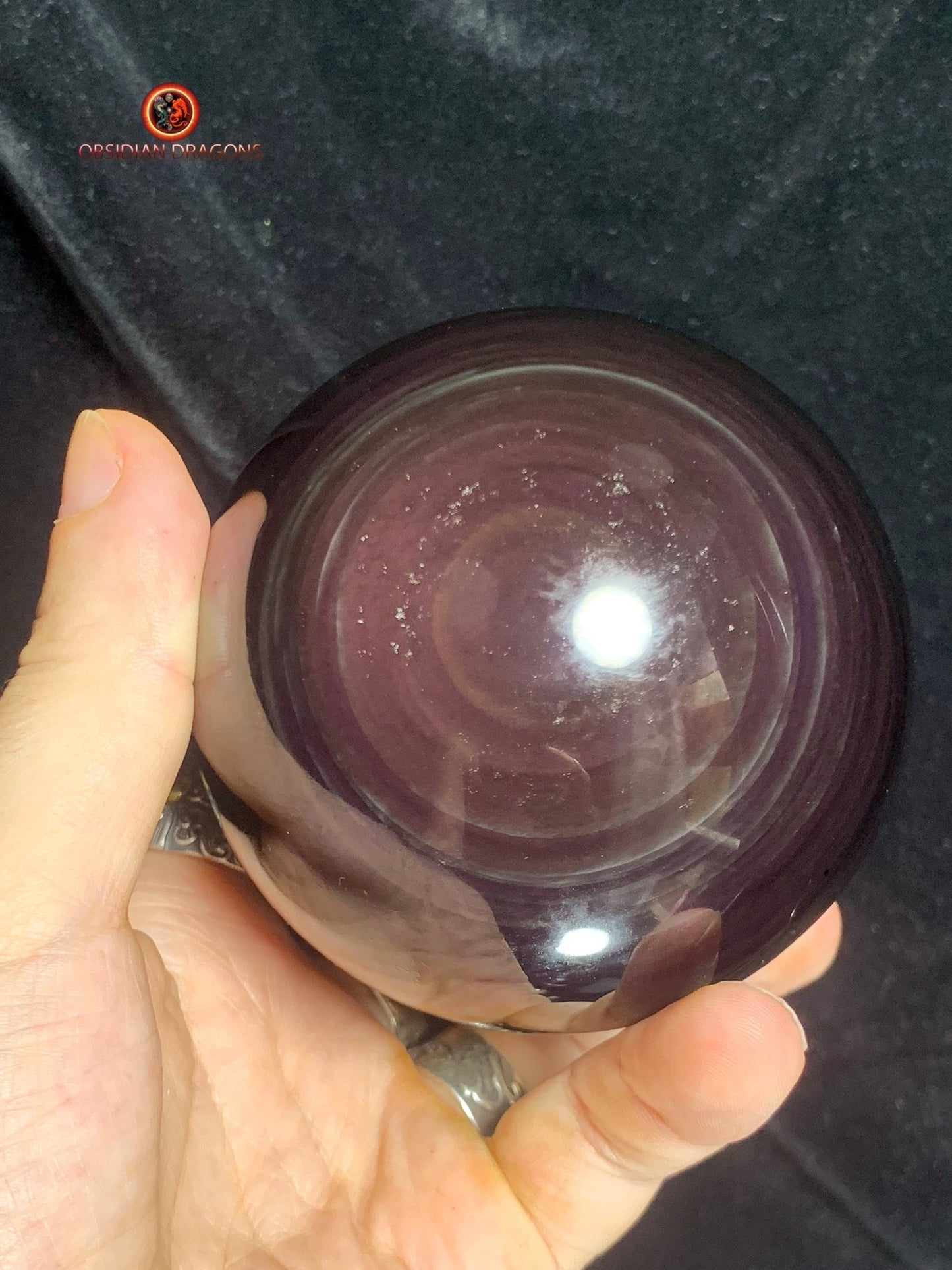 Sphère en Obsidienne œil Céleste- Diamètre 9.55 cm- 0.933 kg | obsidian dragons