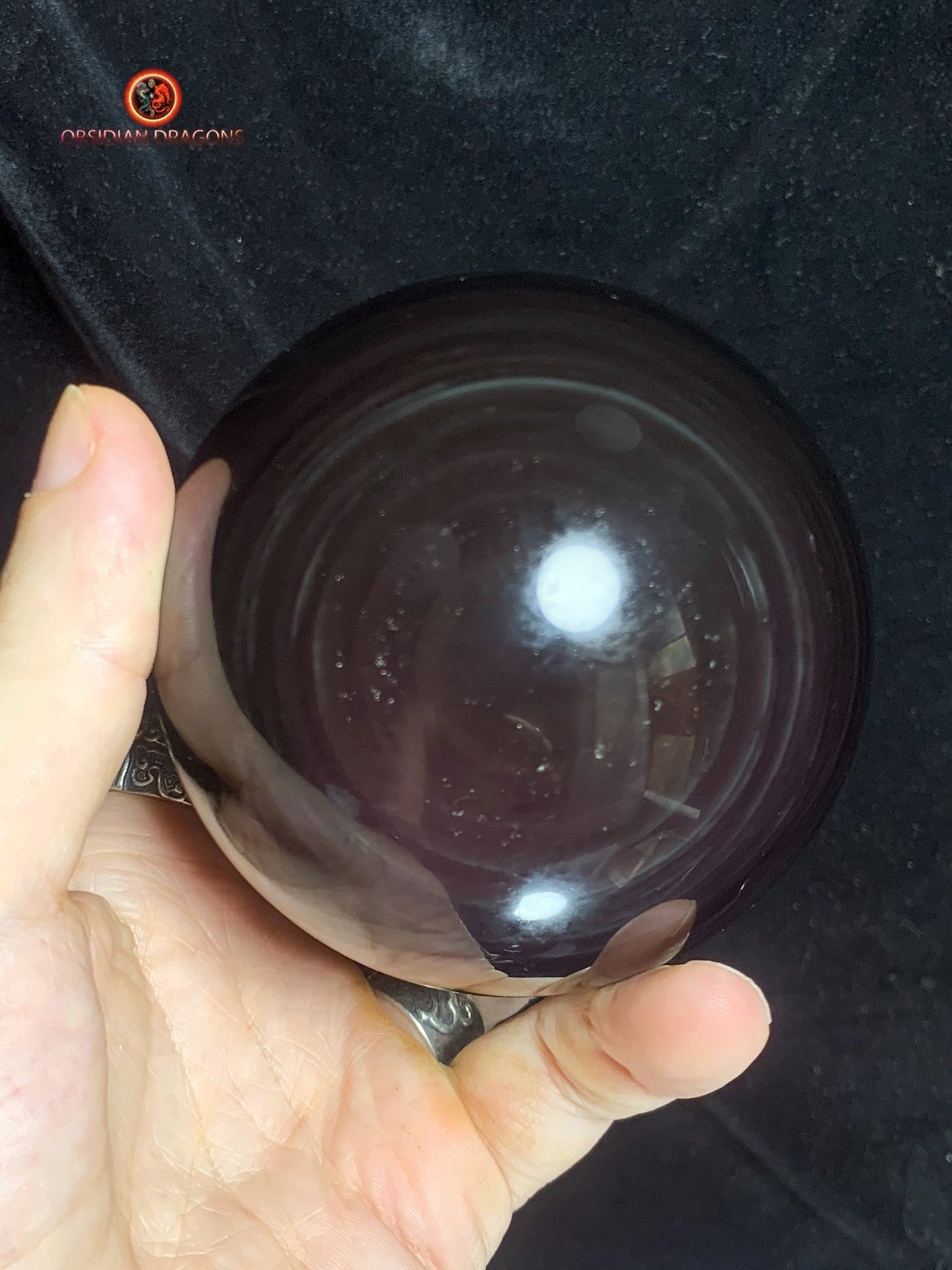 Sphère en Obsidienne œil Céleste- Diamètre 9.55 cm- 0.933 kg | obsidian dragons