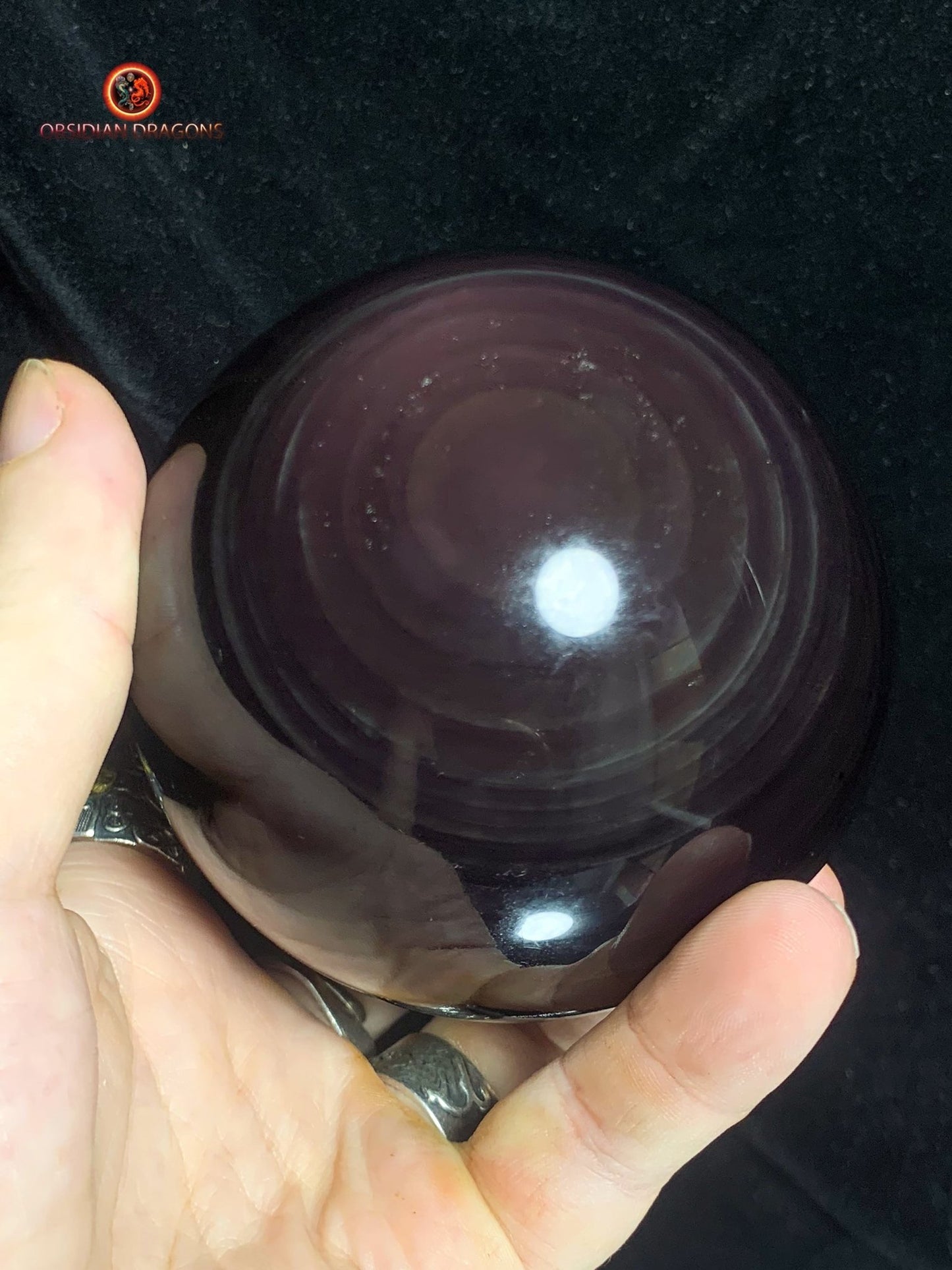 Sphère en Obsidienne œil Céleste- Diamètre 9.55 cm- 0.933 kg | obsidian dragons