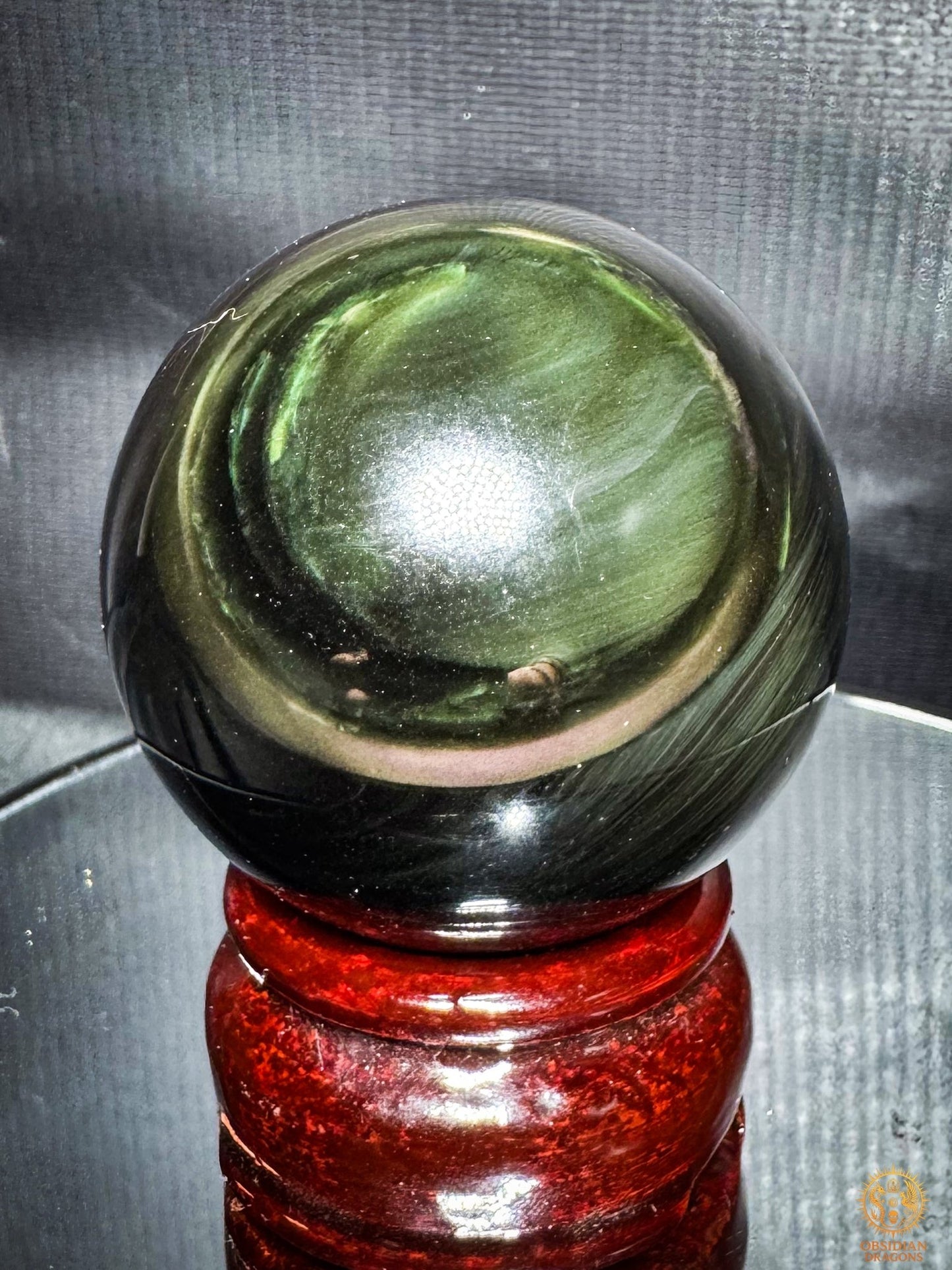 Sphère en obsidienne œil céleste naturelle– Diamètre 5,57 cm