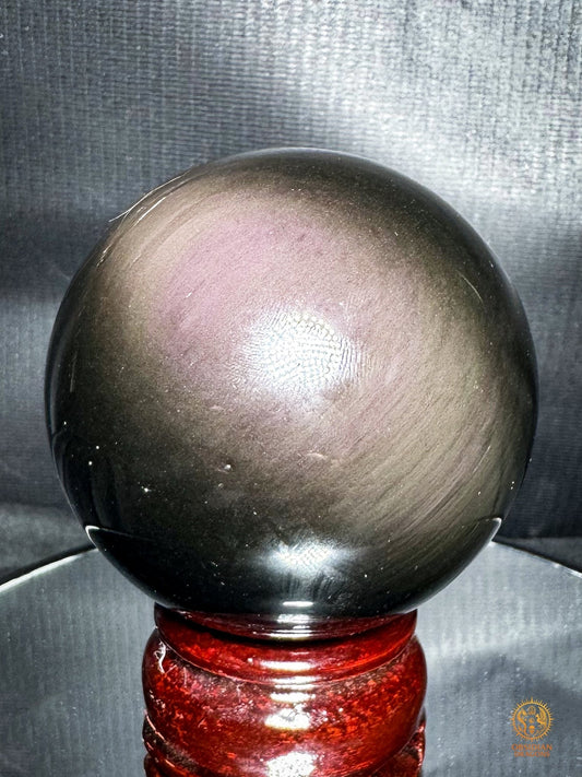 Sphère en obsidienne œil céleste rare – Double lecture optique | obsidian dragons
