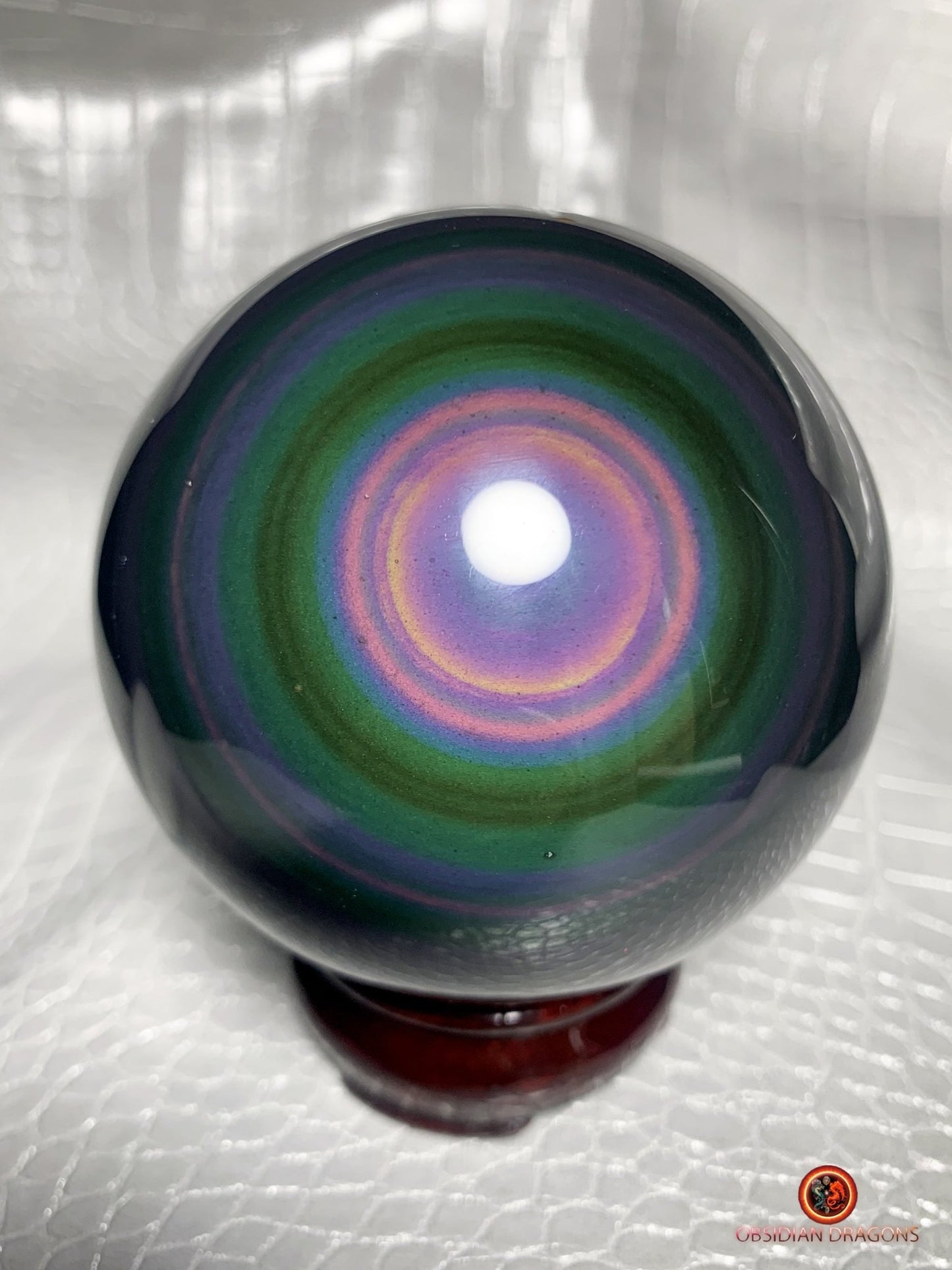 Sphère en obsidienne œil céleste rare et exceptionnelle | obsidian dragons