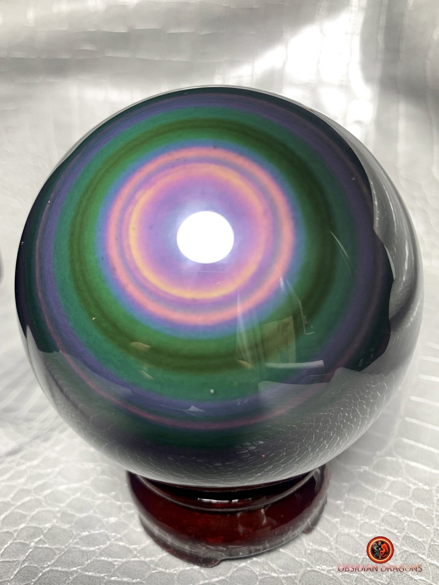 Sphère en obsidienne œil céleste rare et exceptionnelle | obsidian dragons