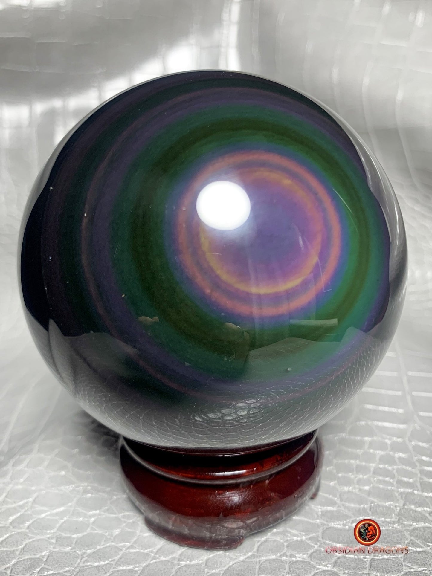 Sphère en obsidienne œil céleste rare et exceptionnelle | obsidian dragons