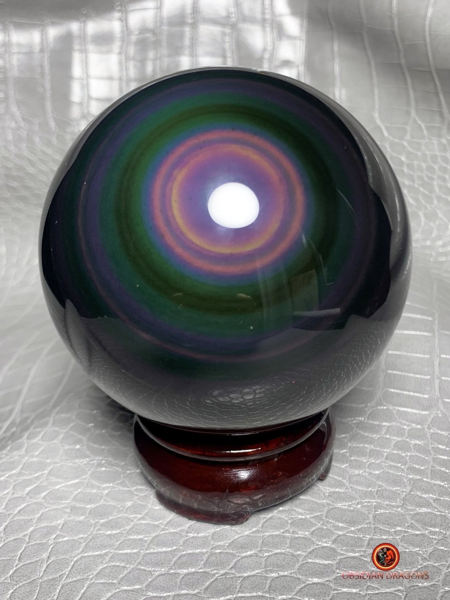 Sphère en obsidienne œil céleste rare et exceptionnelle | obsidian dragons