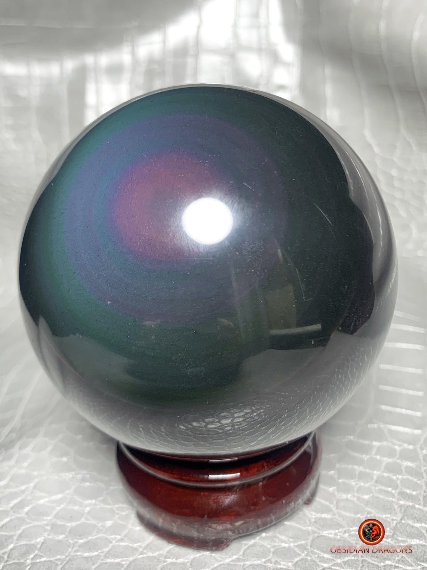 Sphère en obsidienne œil céleste rare et exceptionnelle | obsidian dragons