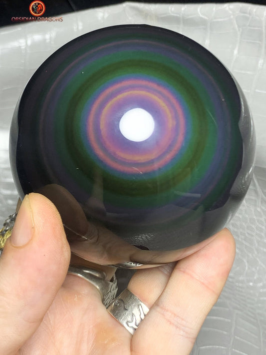 Sphère en obsidienne œil céleste rare et exceptionnelle | obsidian dragons