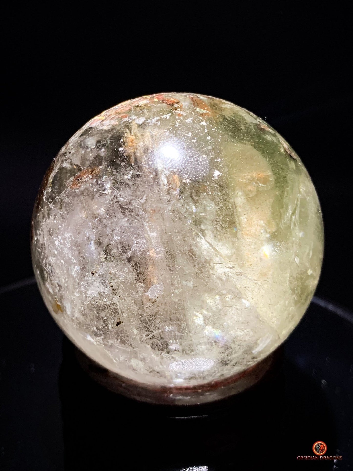 Sphère en Quartz Chlorite - boule de cristal - cristal naturel | obsidian dragons