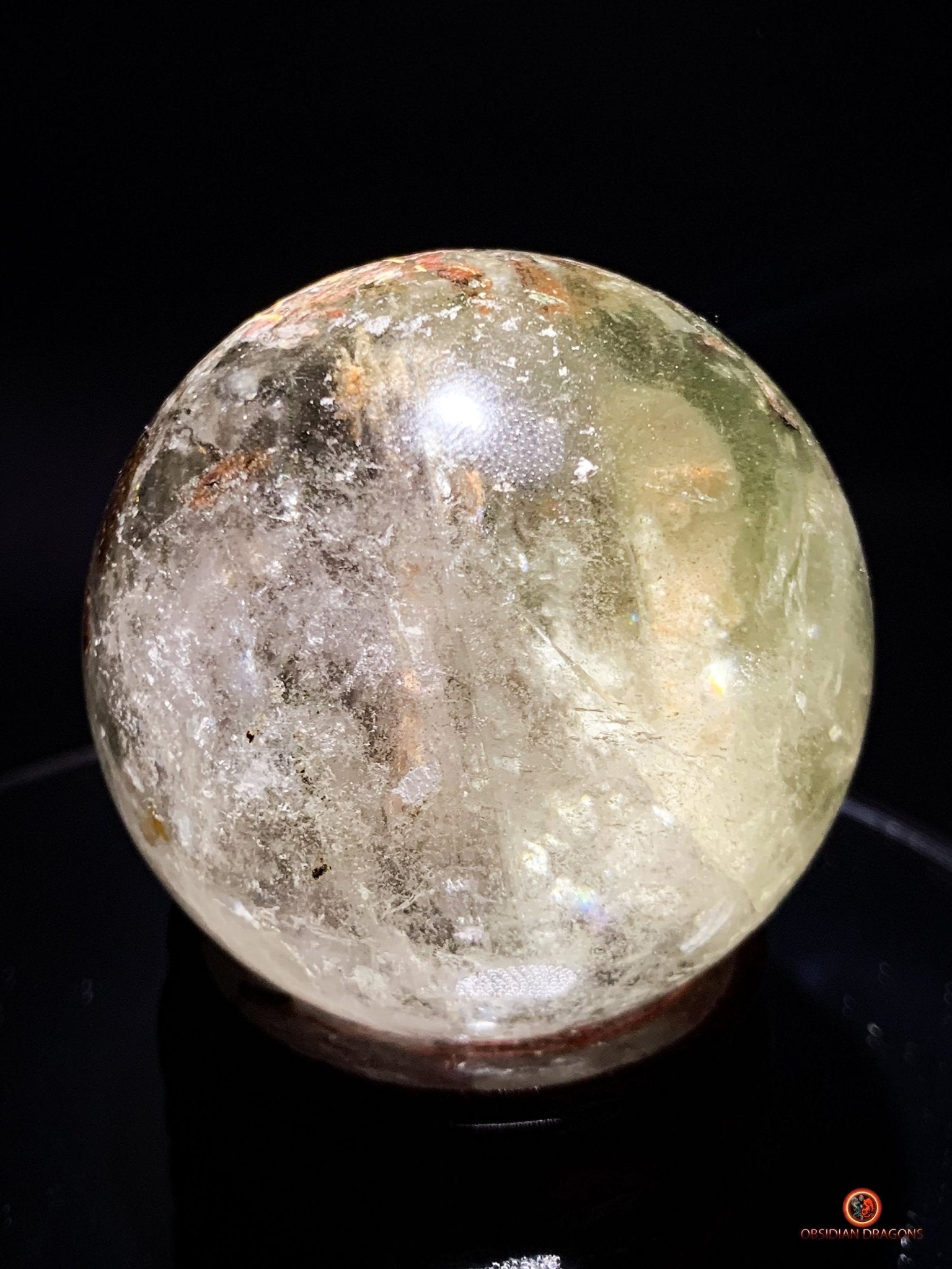 Sphère en Quartz Chlorite - boule de cristal - cristal naturel | obsidian dragons