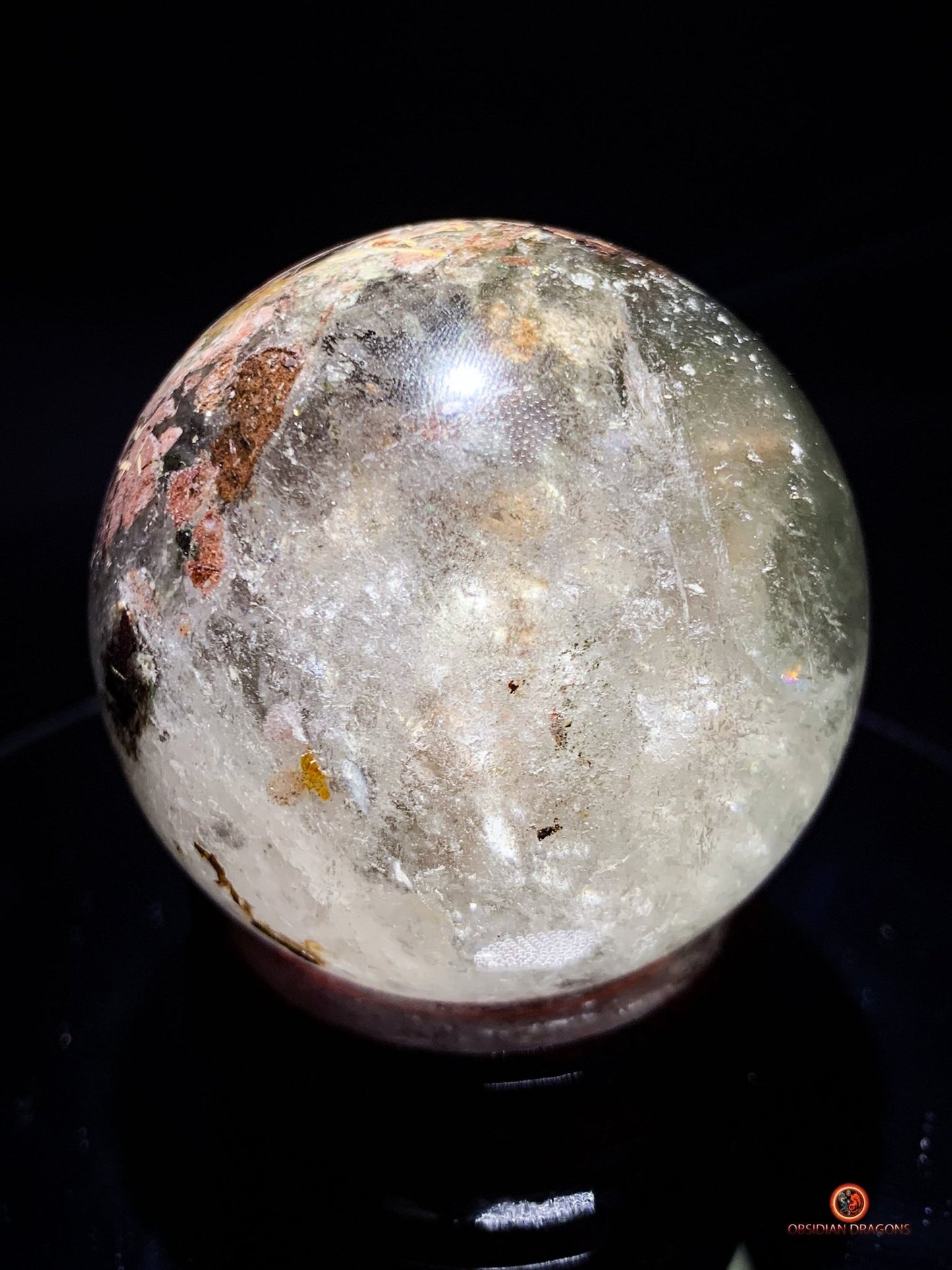 Sphère en Quartz Chlorite - boule de cristal - cristal naturel - obsidian dragons