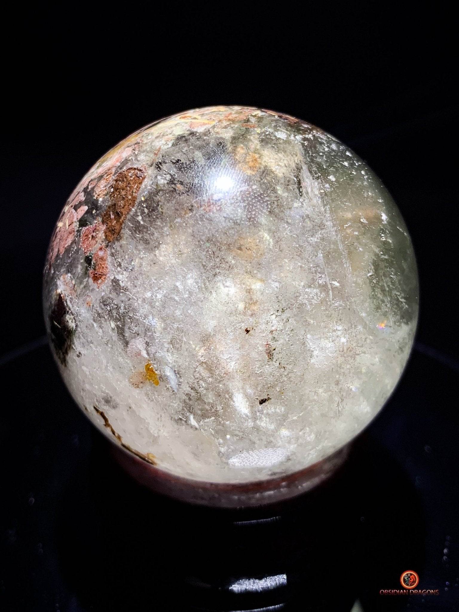 Sphère en Quartz Chlorite - boule de cristal - cristal naturel - obsidian dragons