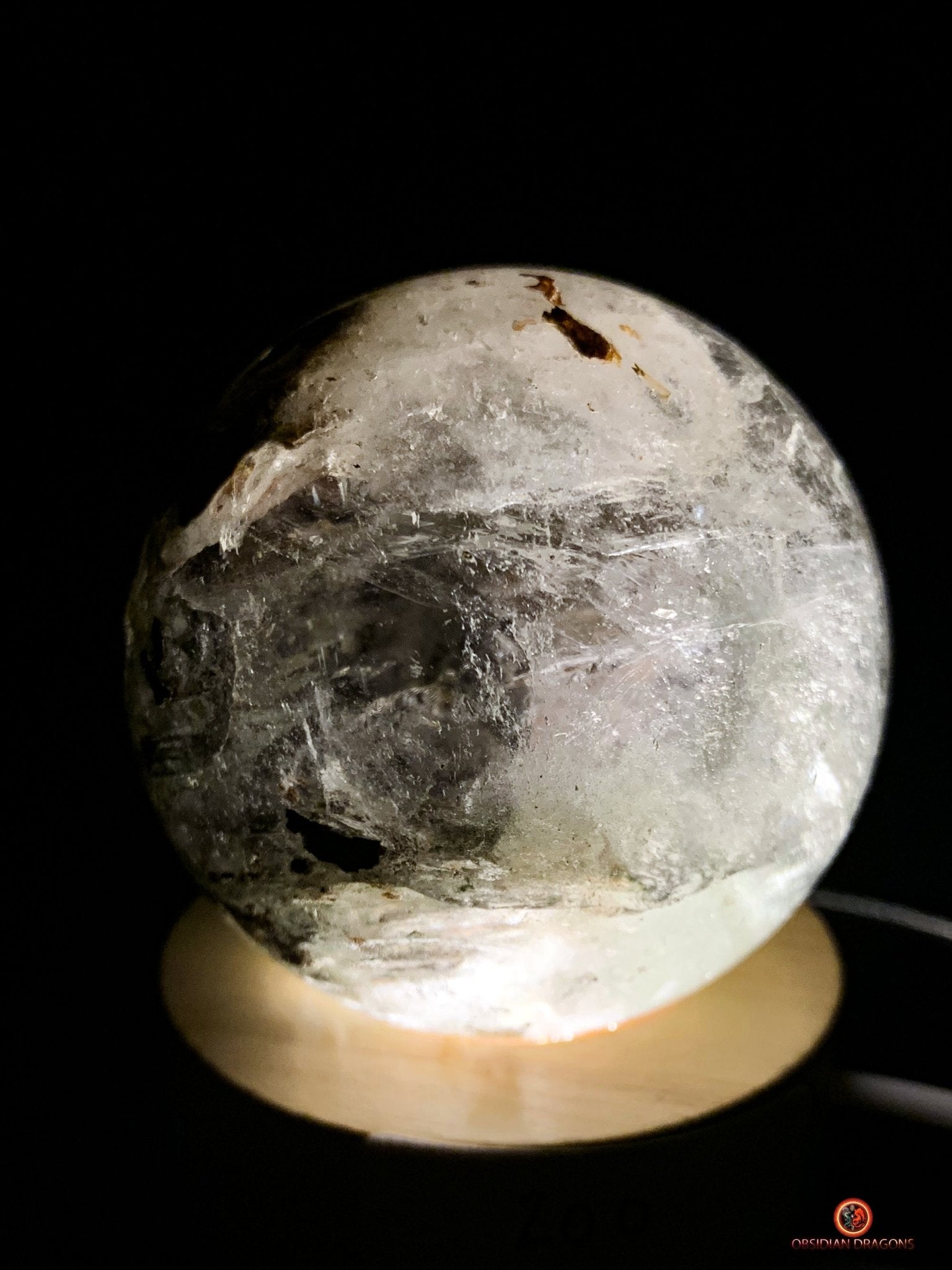 Sphère en Quartz Chlorite - boule de cristal - cristal naturel - obsidian dragons