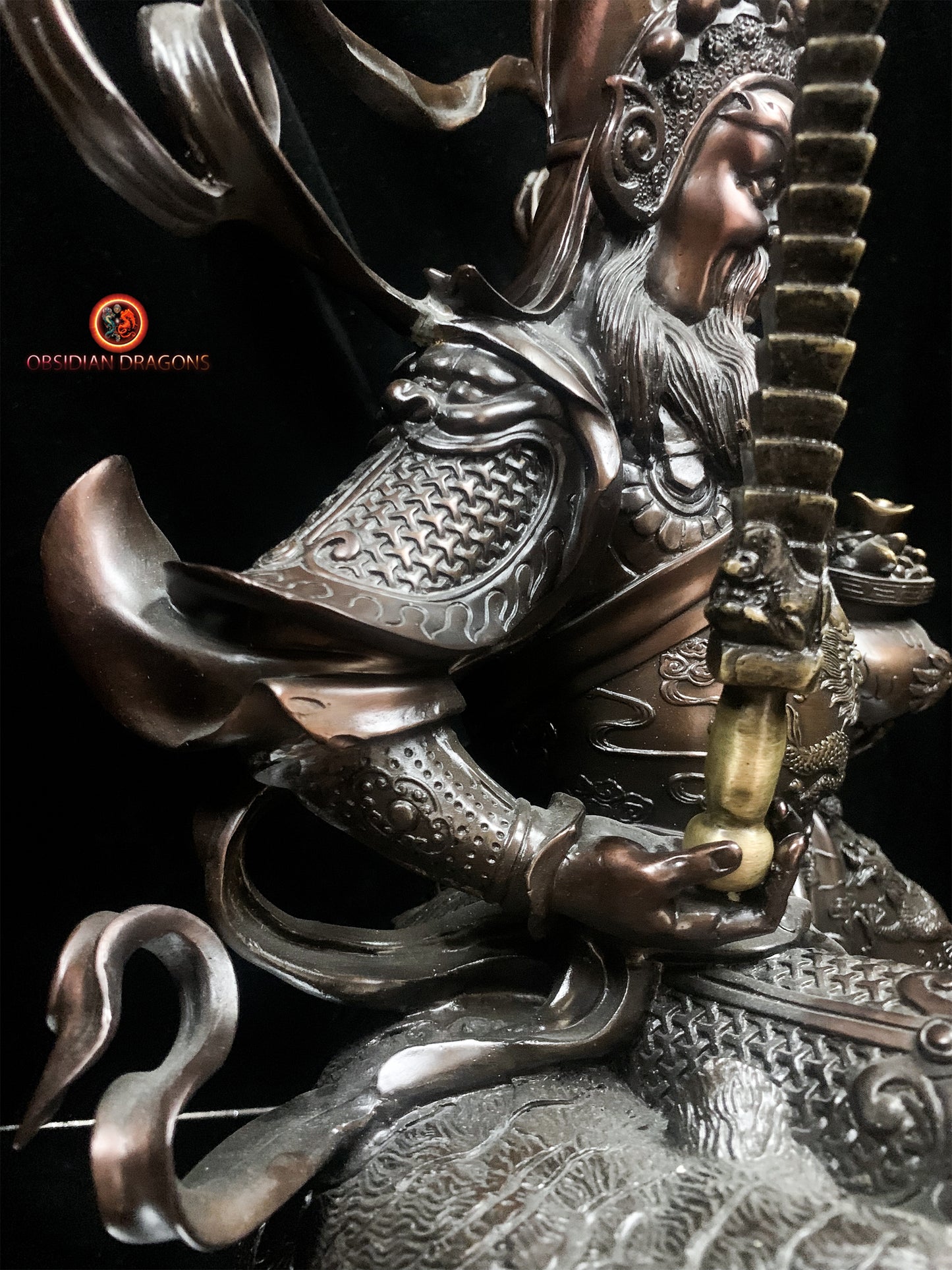 Statue de Zhao Gongming en bronze - Richesse et Protection | obsidian dragons