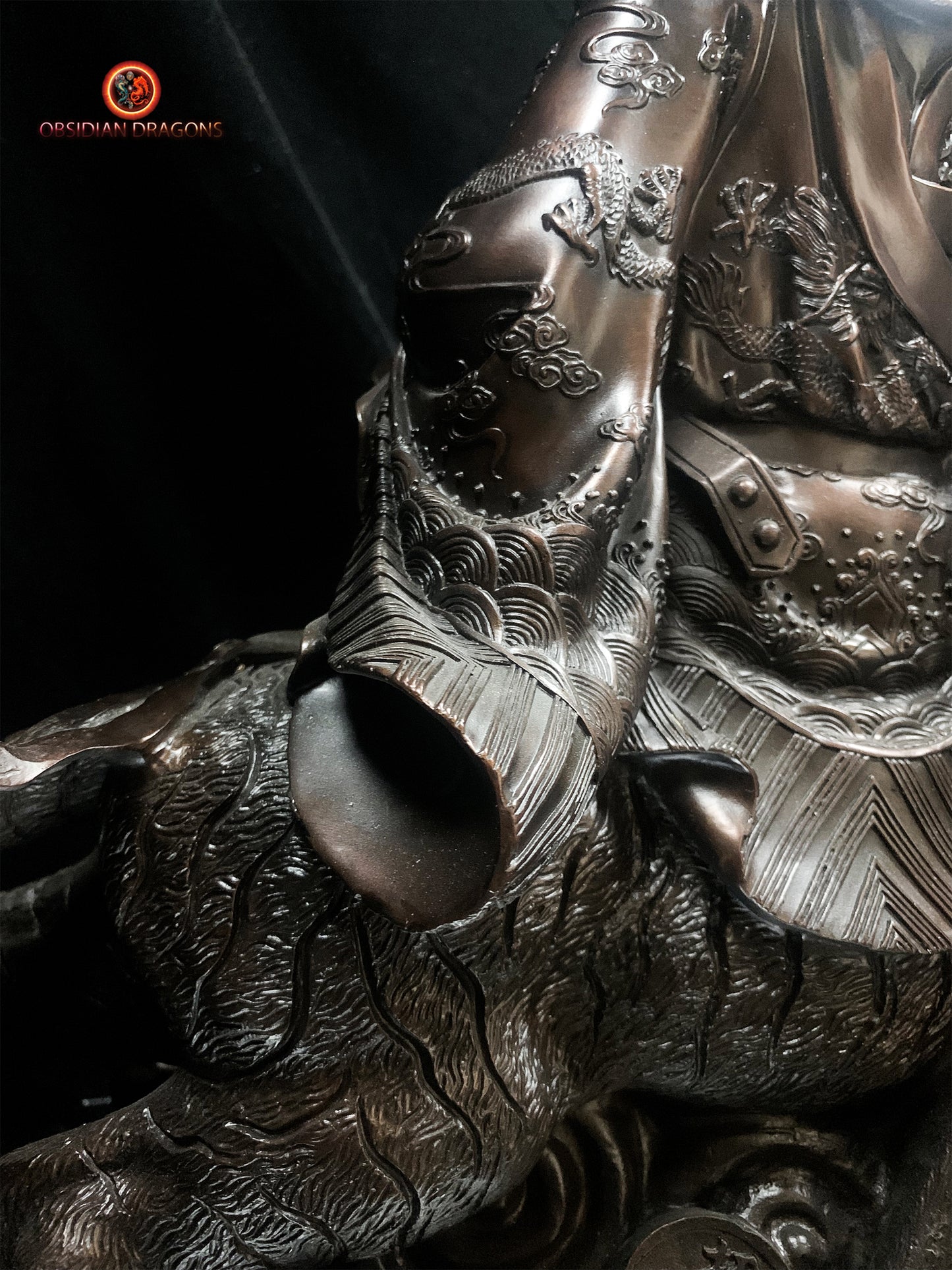 Statue de Zhao Gongming en bronze - Richesse et Protection | obsidian dragons