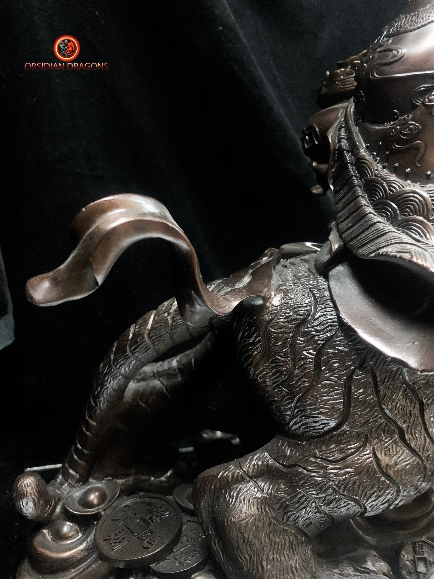 Statue de Zhao Gongming en bronze - Richesse et Protection | obsidian dragons