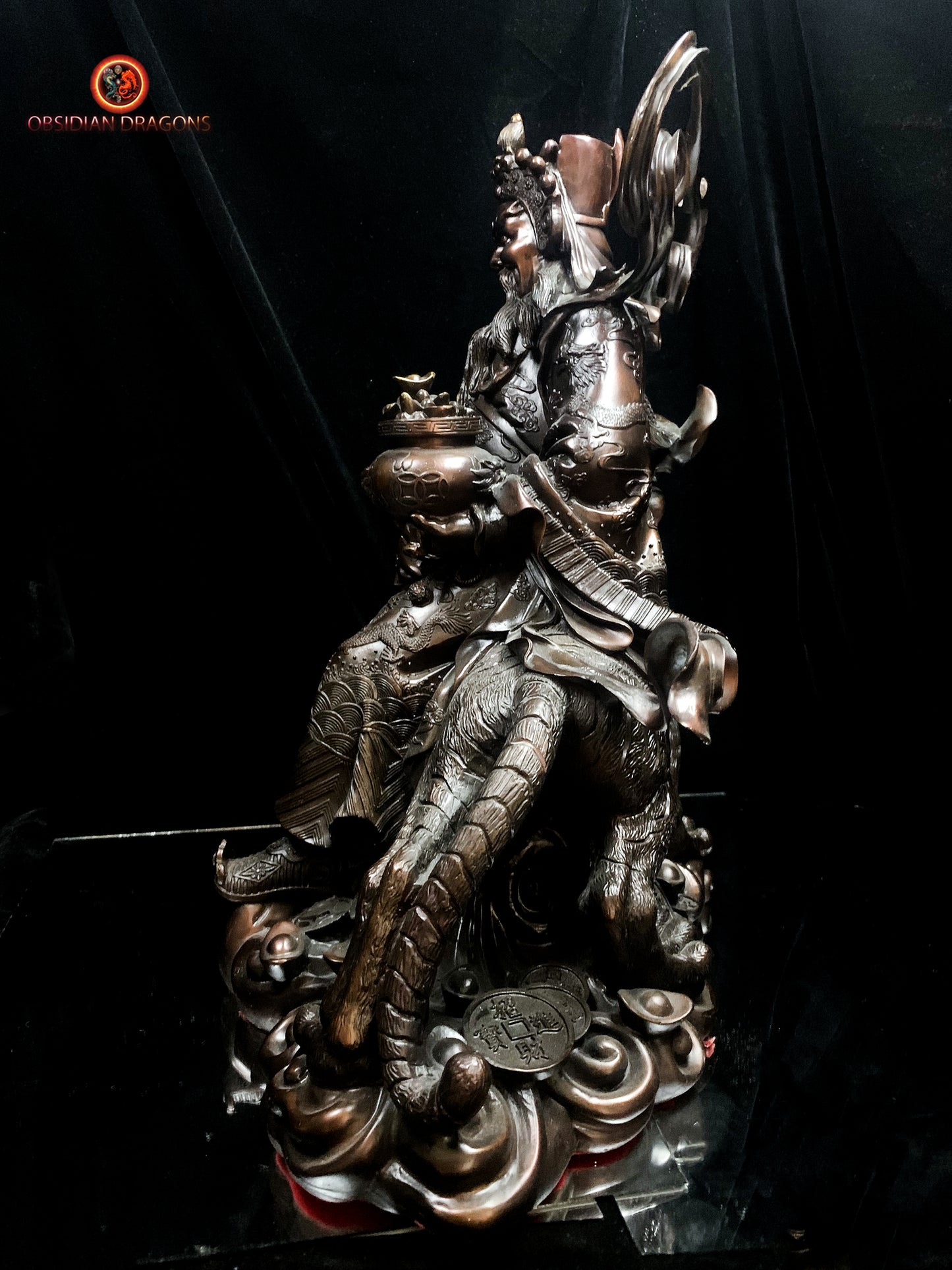Statue de Zhao Gongming en bronze - Richesse et Protection | obsidian dragons