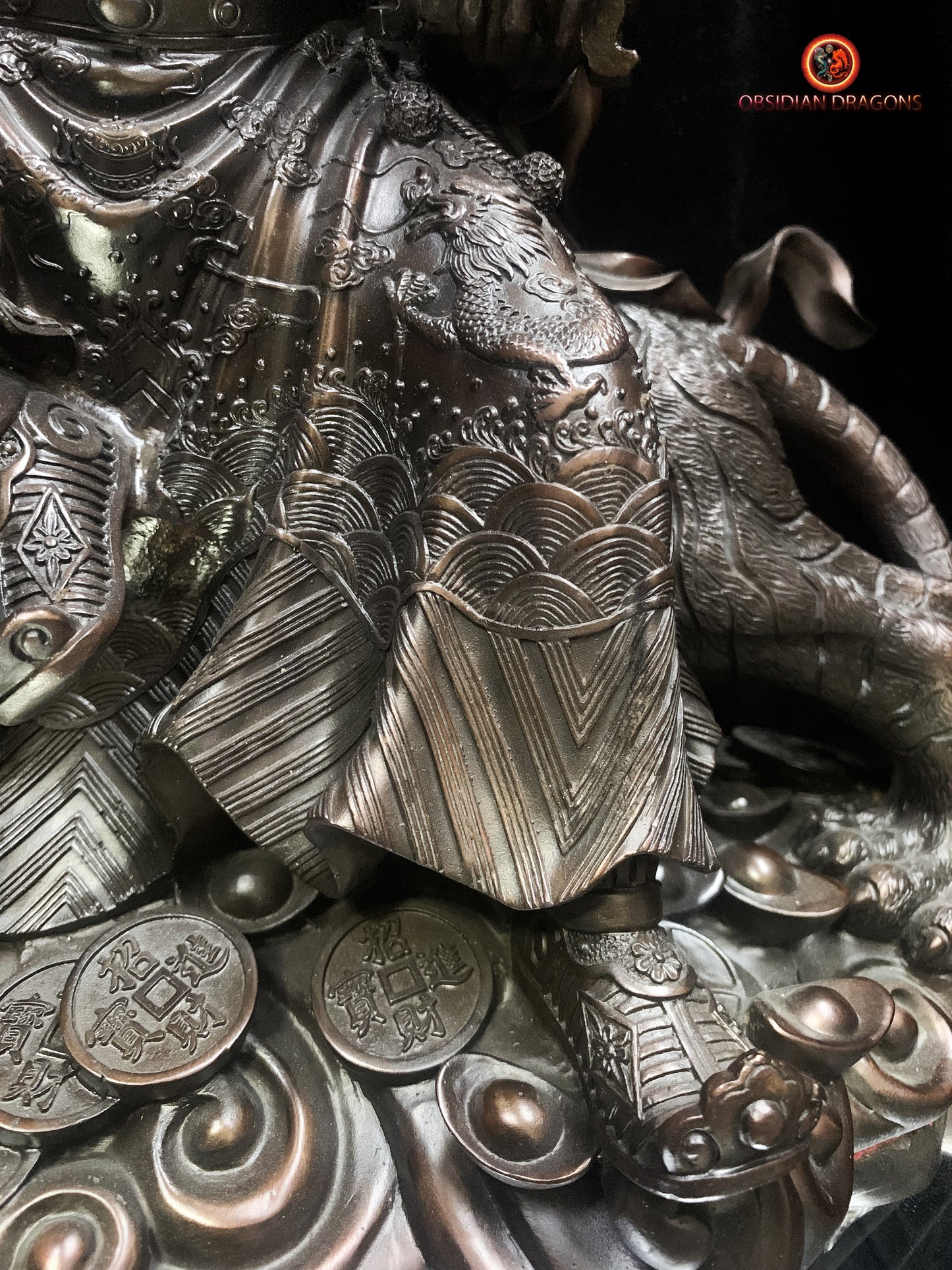 Statue de Zhao Gongming en bronze - Richesse et Protection | obsidian dragons